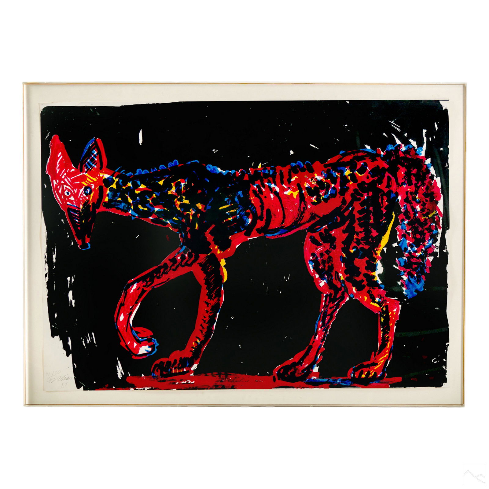 Rainer Fetting b.1949 Expressionist Wolf Serigraph (1 of 6)