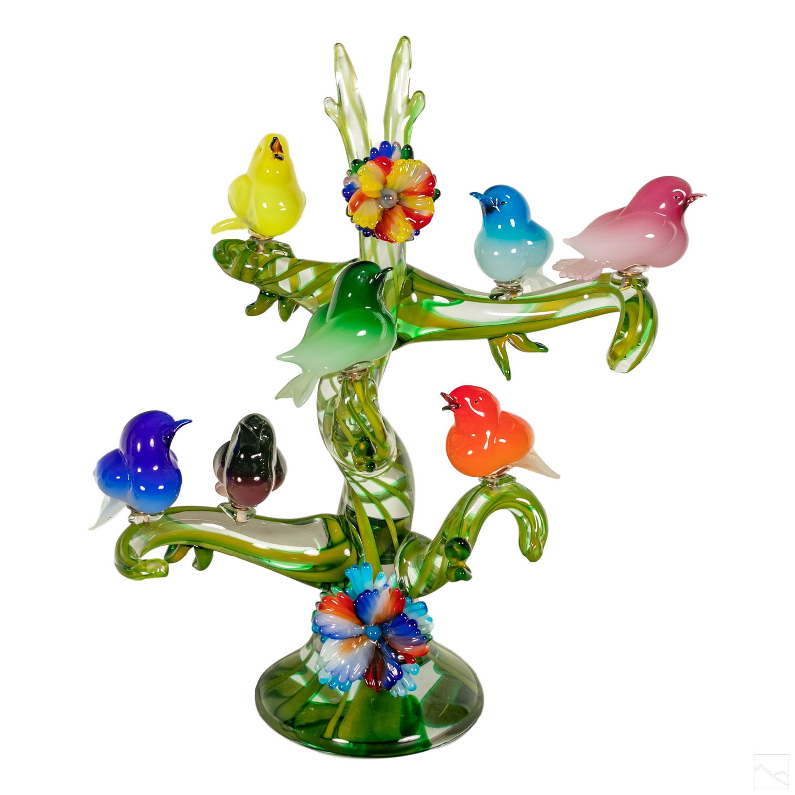 Murano Enrico Cammozzo Glass Bird Tree Sculpture (1 of 7)