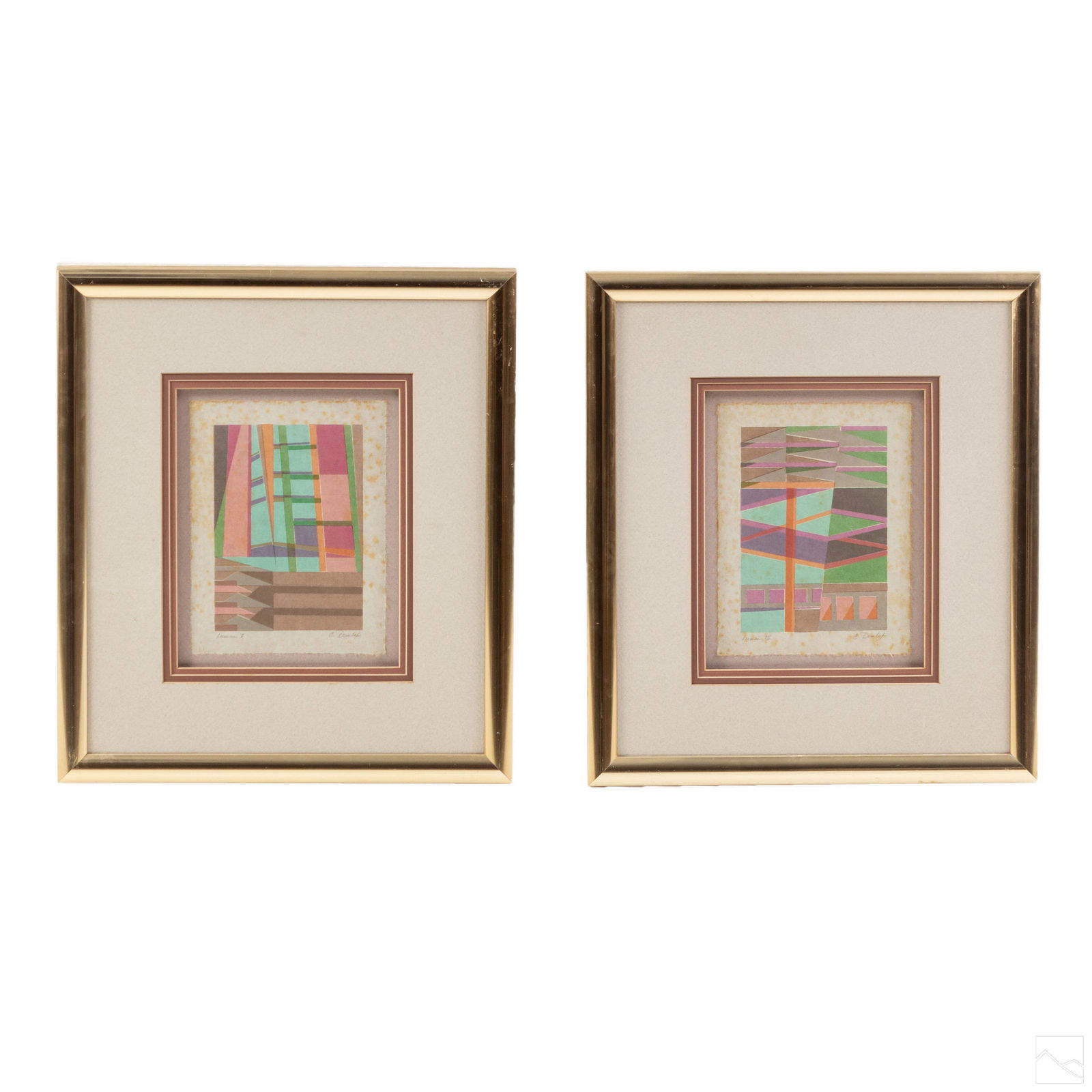 C. Dunlap Pair of LE Abstract Modern Lithographs (1 of 9)