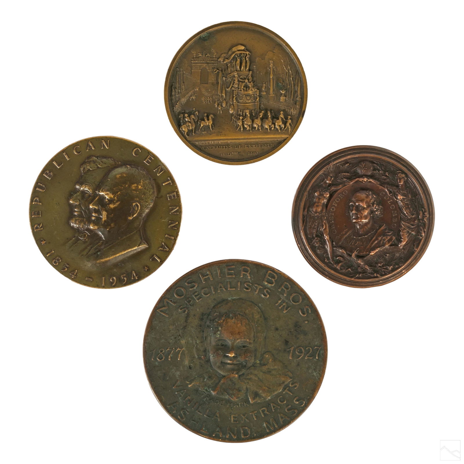 Commemorative Antique Bronze Medallion Awards Lot (1 of 10)