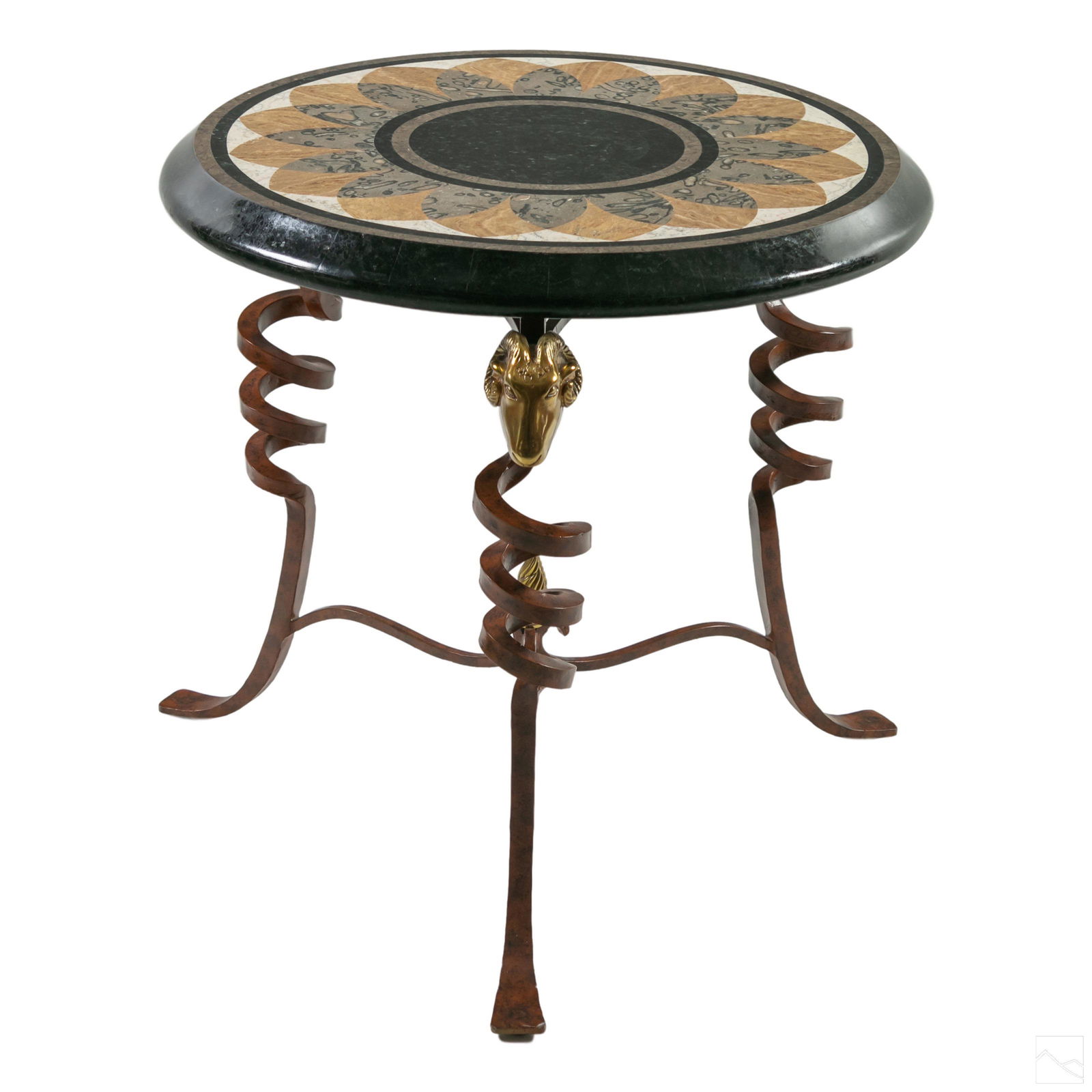 Maitland Smith Hollywood Regency Rams Side Table (1 of 8)