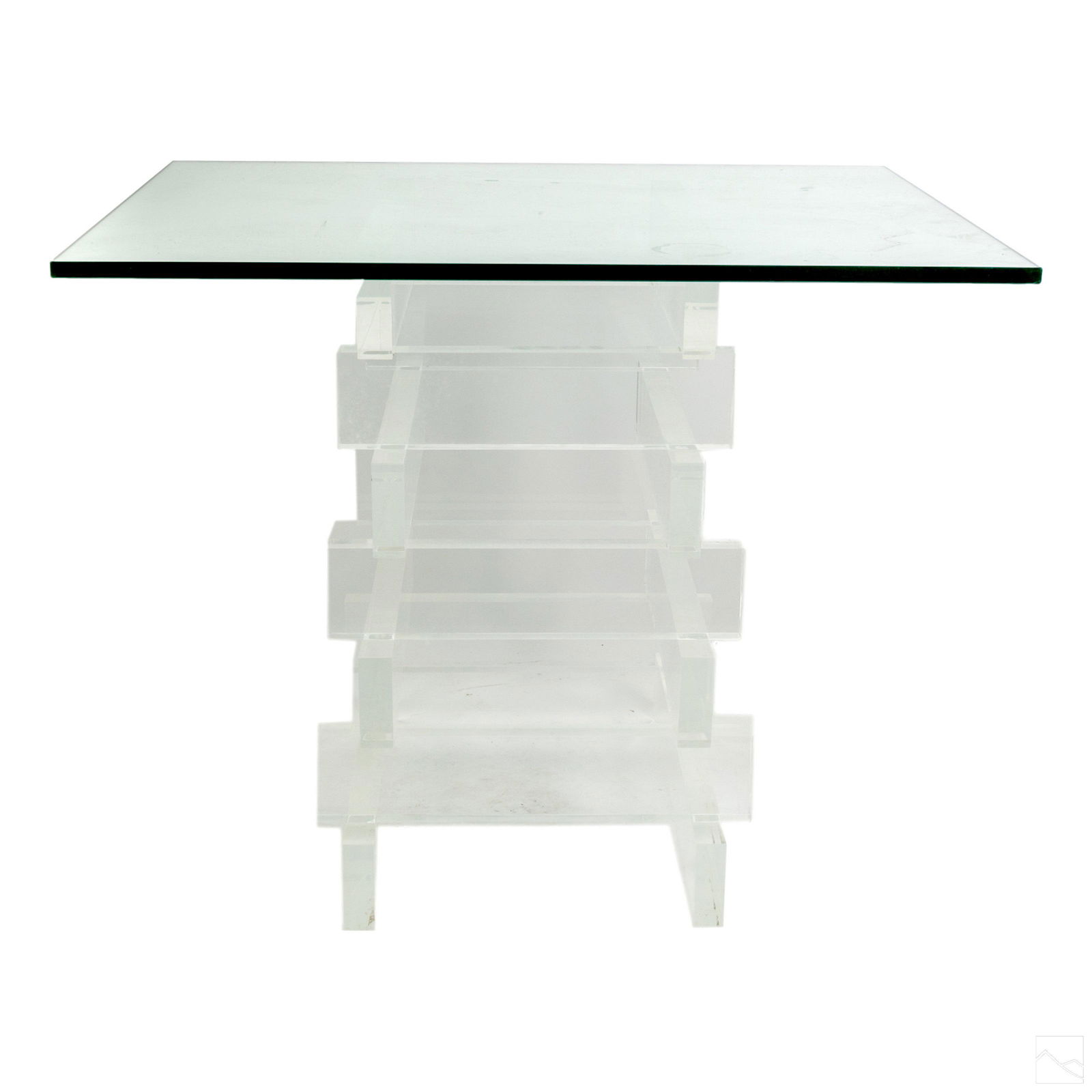 Mid Century Modern 27" Lucite Glass Side End Table (1 of 3)