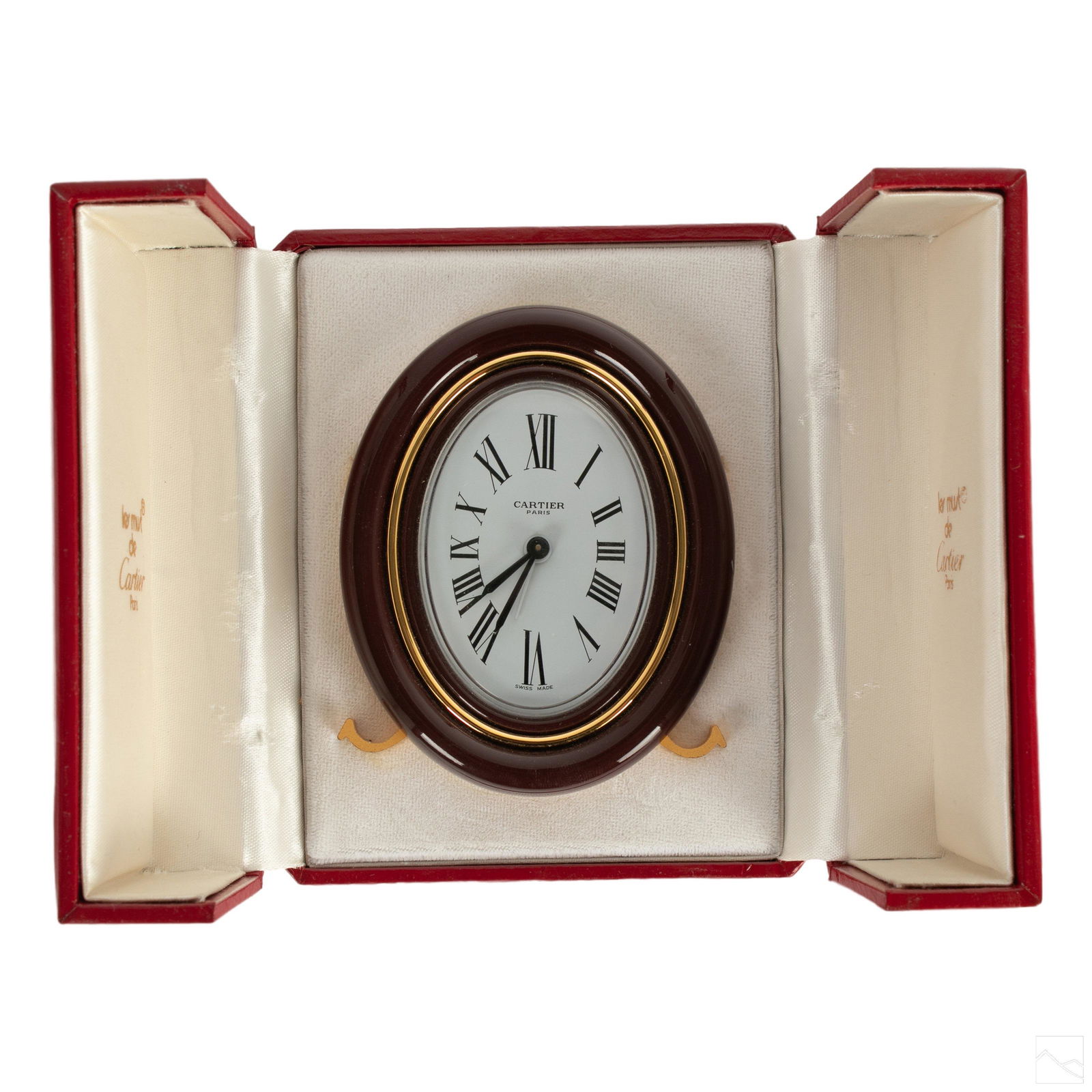 Cartier French Red Enamel Travel Clock with Box (1 of 7)