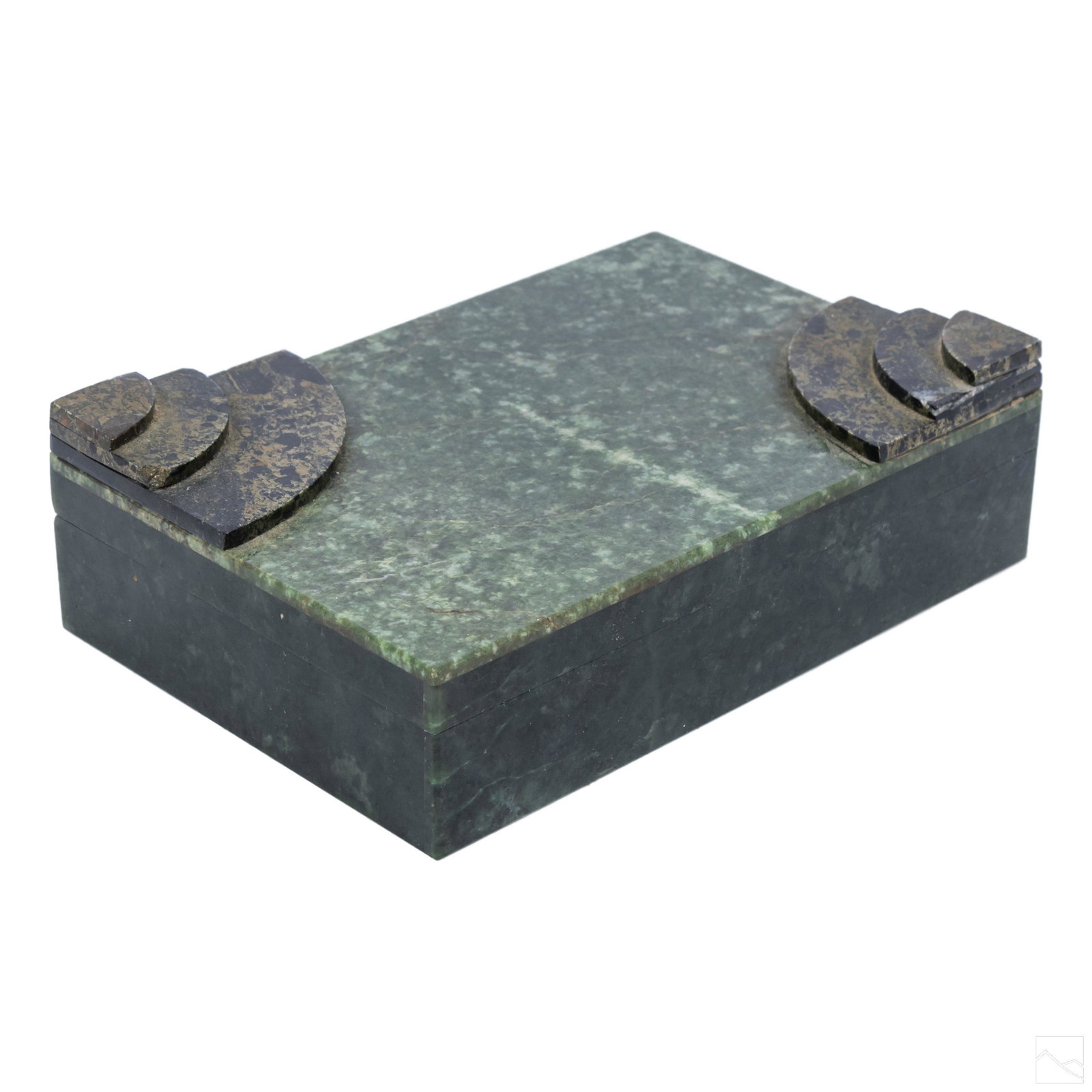 Art Deco Antique Hinged Jade Dresser Trinket Box (1 of 7)