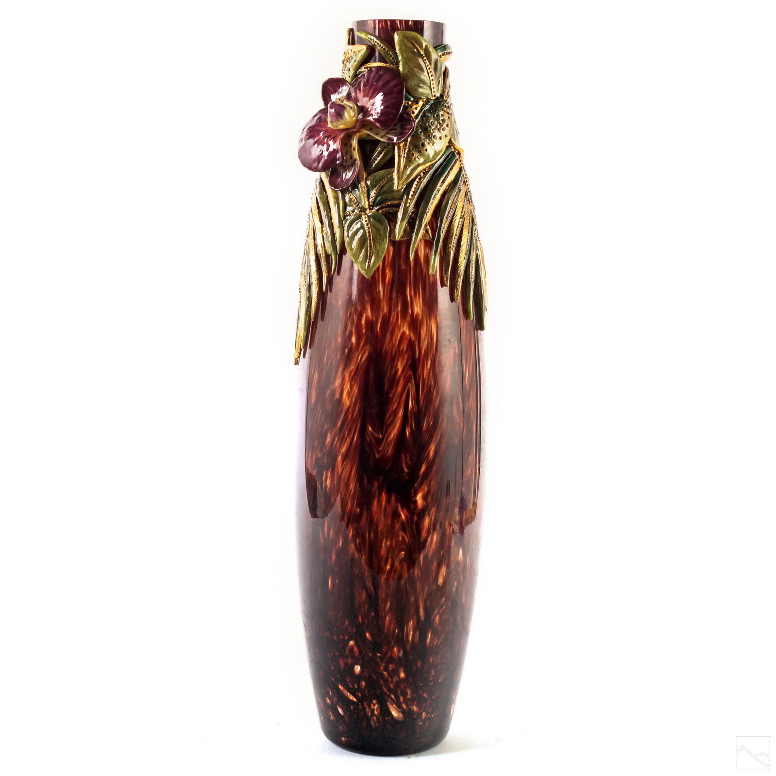 Jay Strongwater Large Orchid Floral Vase Sculpture (1 of 7)