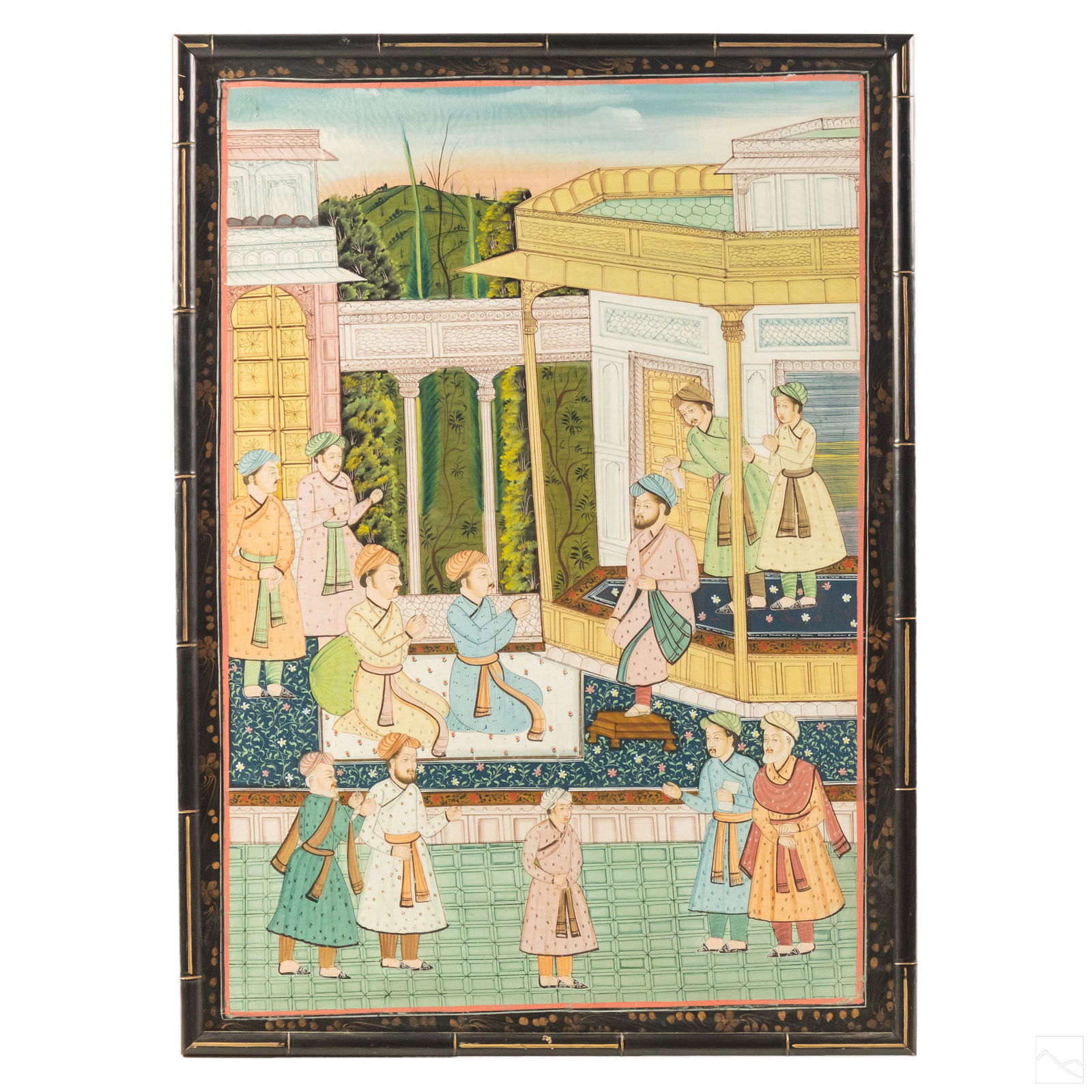 Mughal Indian Jaipur School Silk Scholars Painting (1 of 5)