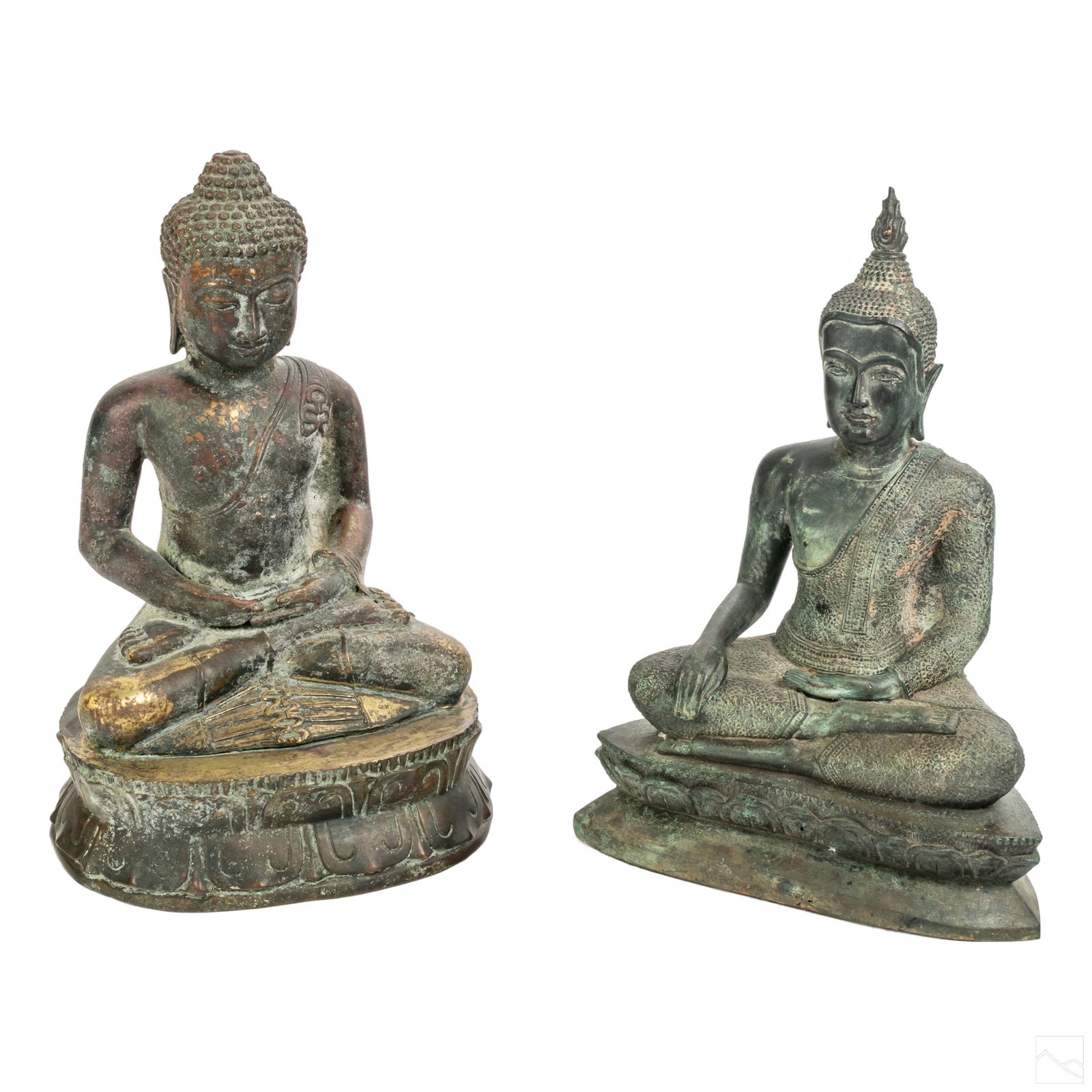 Chinese Tibet 14" Bronzed Metal Buddha Sculptures (1 of 7)
