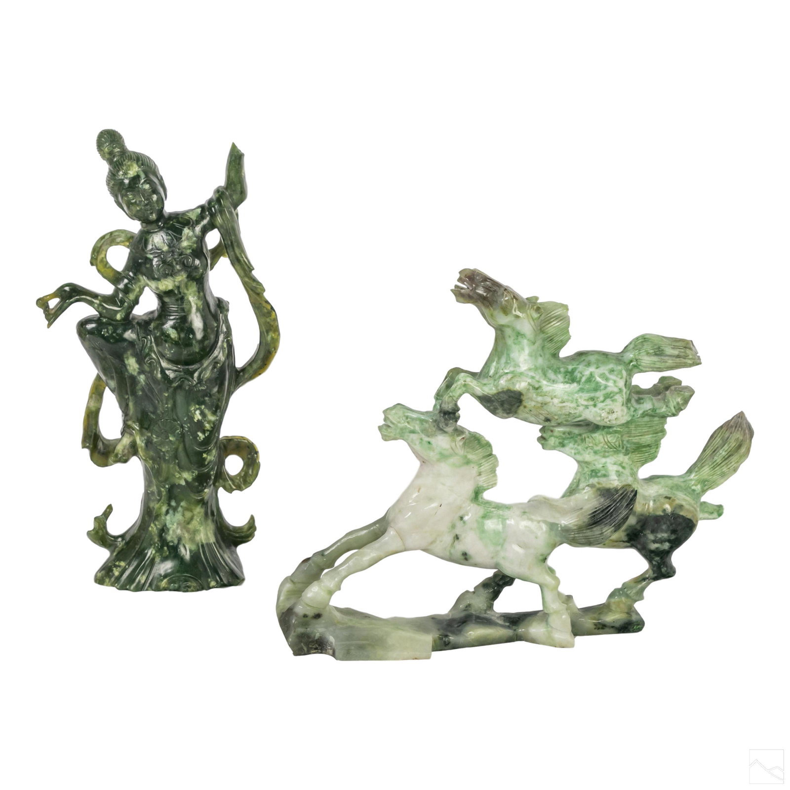 Chinese Carved Jade Marred Figurine Sculptures Lot (1 of 9)