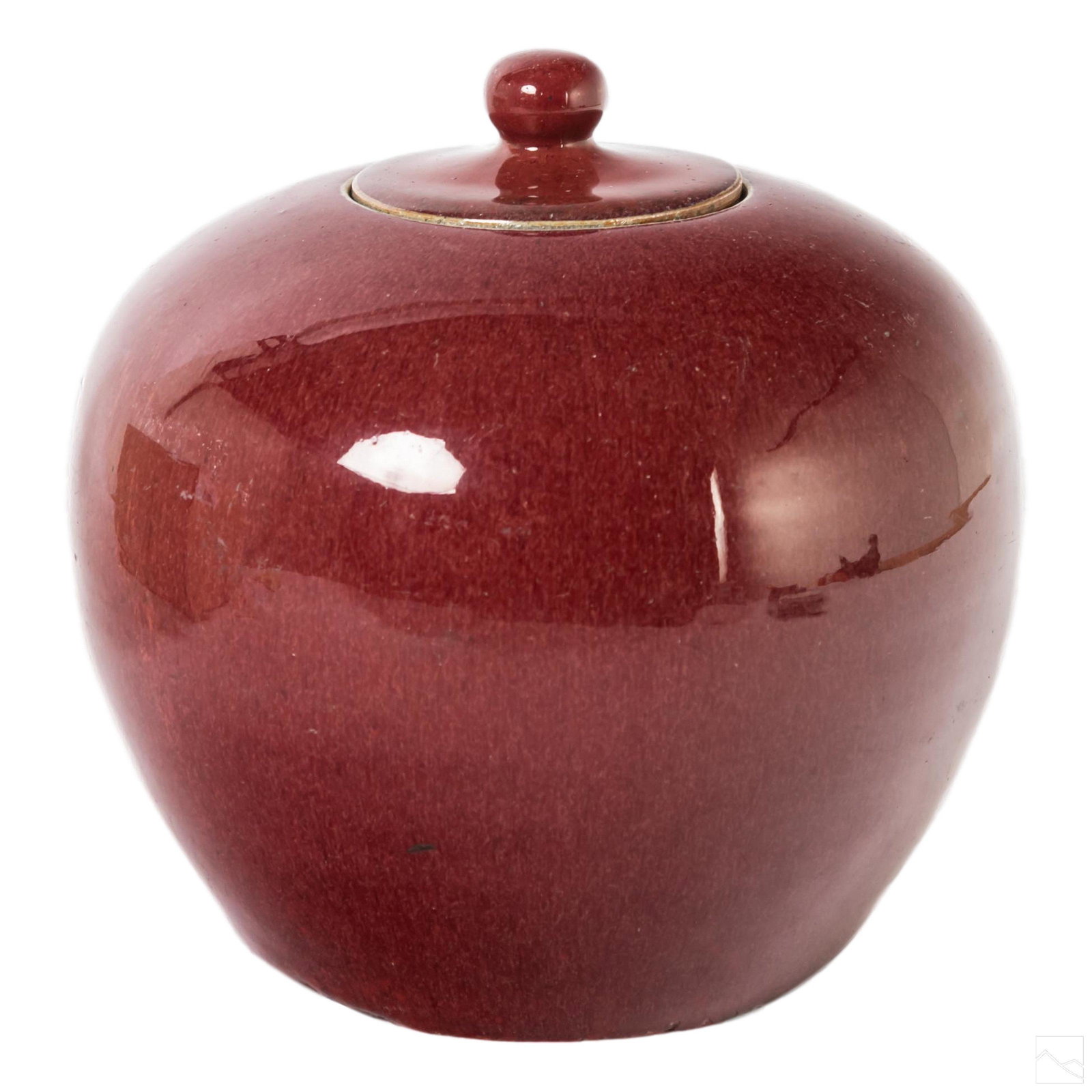 Chinese Glazed Oxblood Red Marked Ginger Jar & Lid (1 of 5)