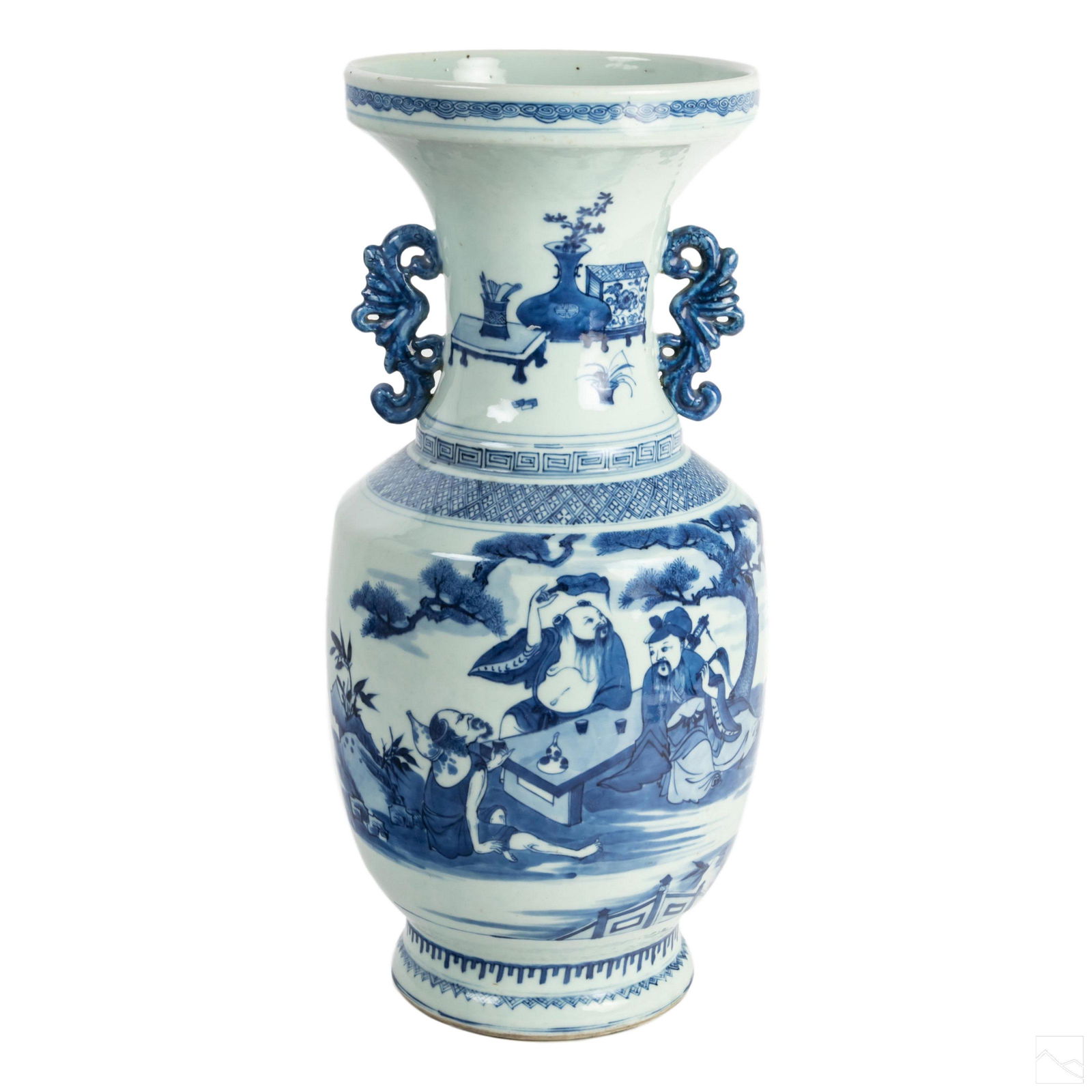 Chinese Glazed Porcelain Landscape & Scholars Vase (1 of 5)