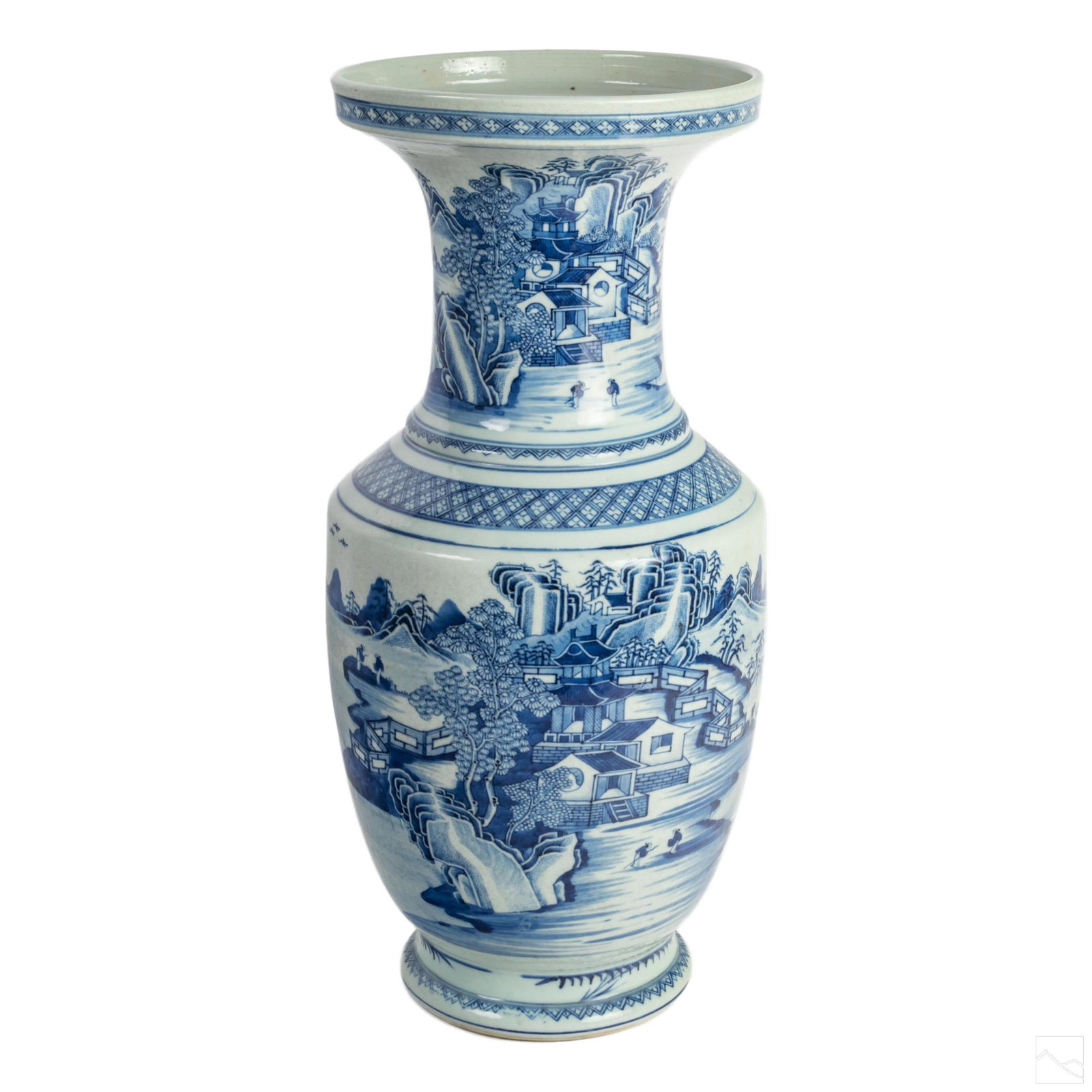 Chinese Glazed Porcelain Landscape & Scholars Vase (1 of 5)