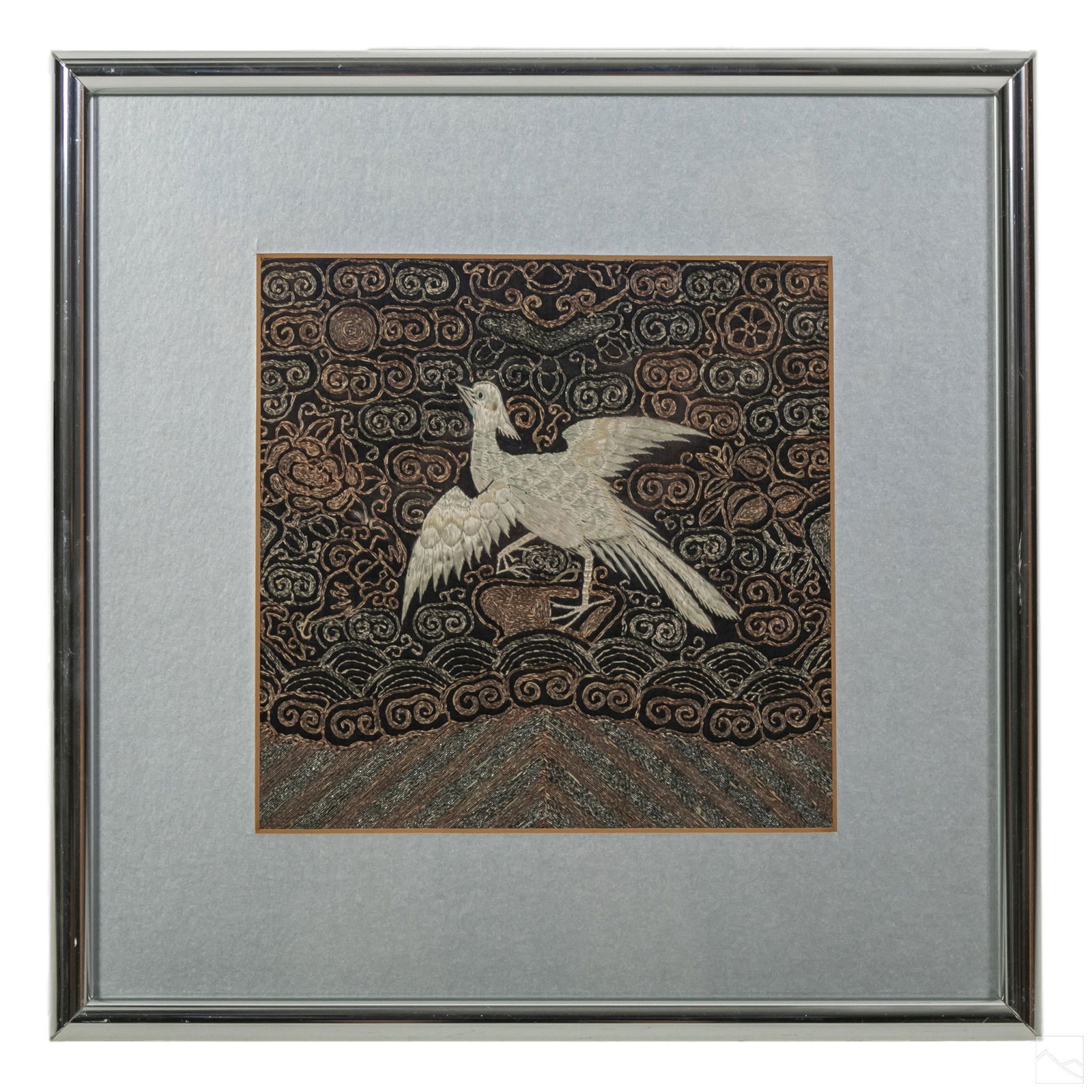 Chinese Embroidered Silk Bird Mandarin Rank Badge (1 of 4)