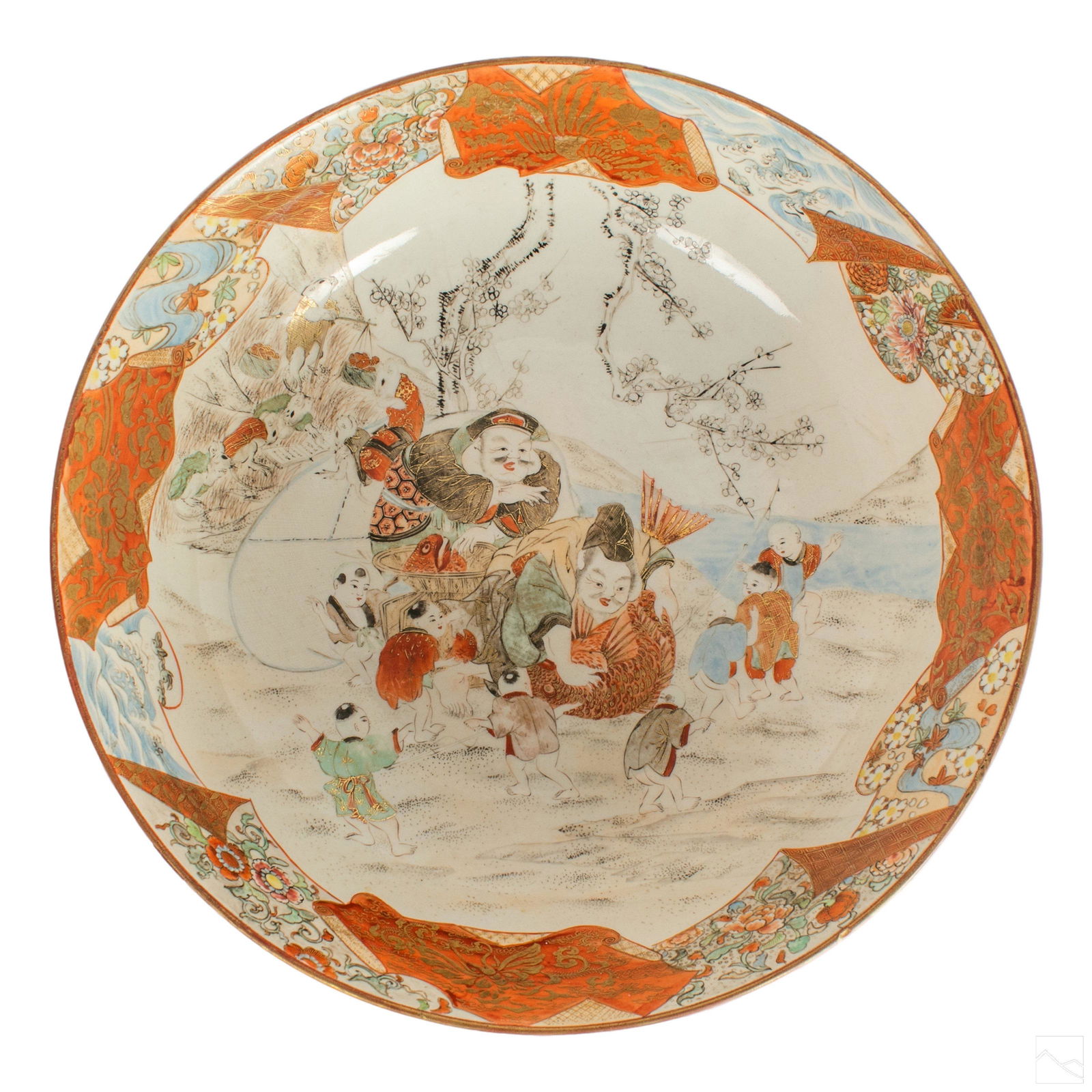 Japanese Antique Imari Marked Floral Scholar Bowl (1 of 6)