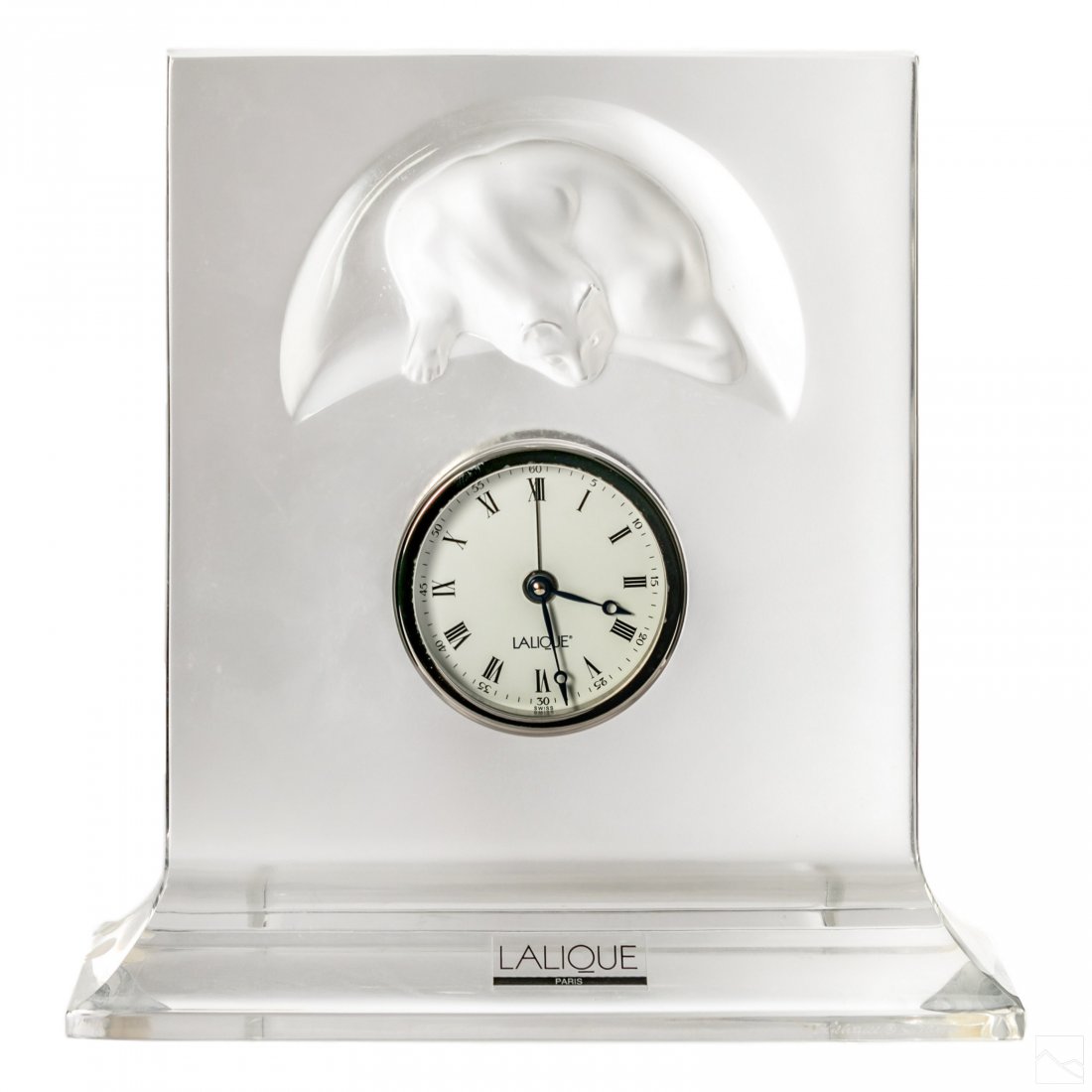 Lalique French Art Glass Crystal Desk Clock (1 of 4)