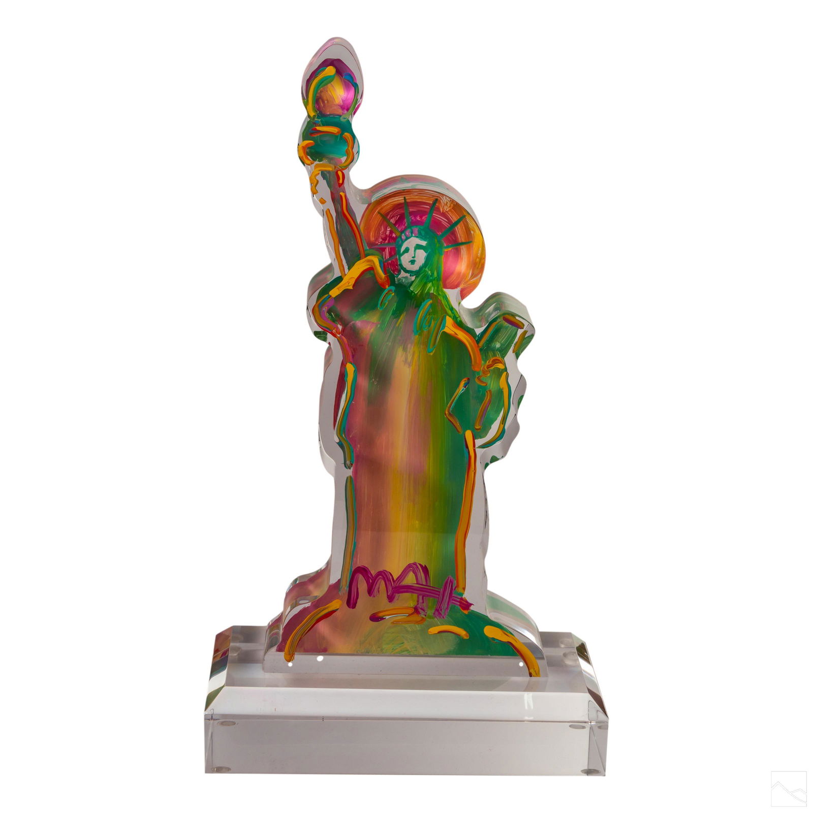 Peter Max b.1937 LIBERTY Painted Lucite Sculpture (1 of 6)