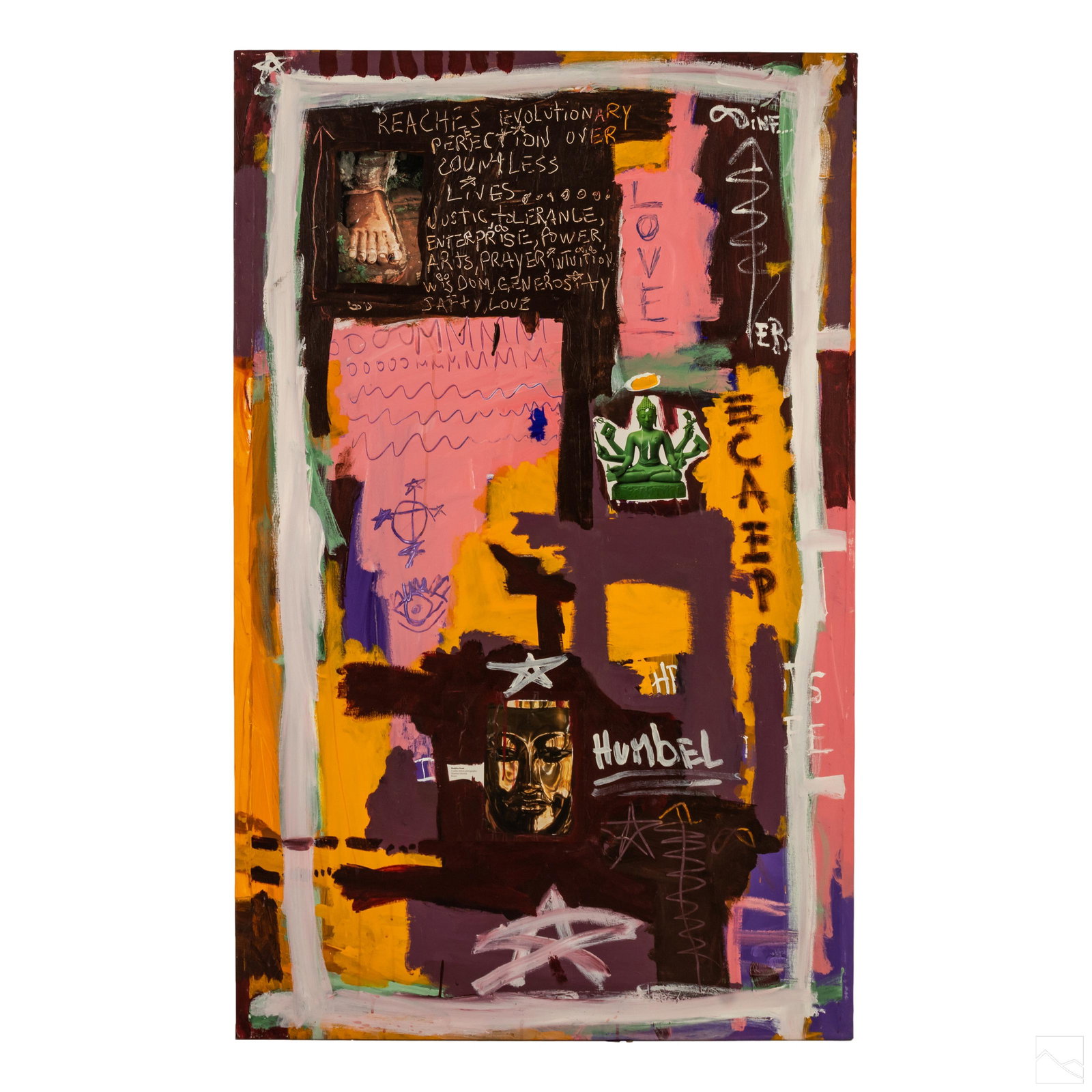 Ernest Rosenberg b.1975 Outsider Graffiti Painting (1 of 4)