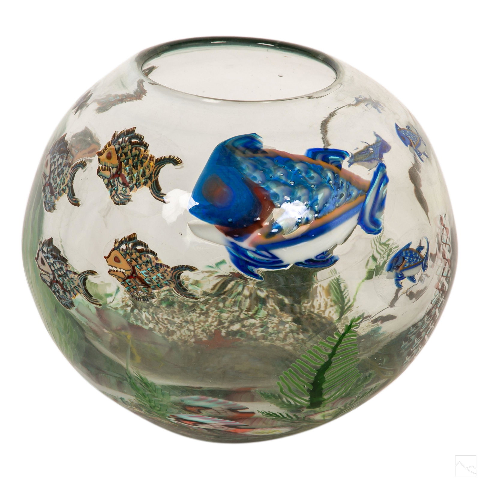 Carl Radke 10" Studio Art Glass Fish Aquarium Bowl (1 of 5)