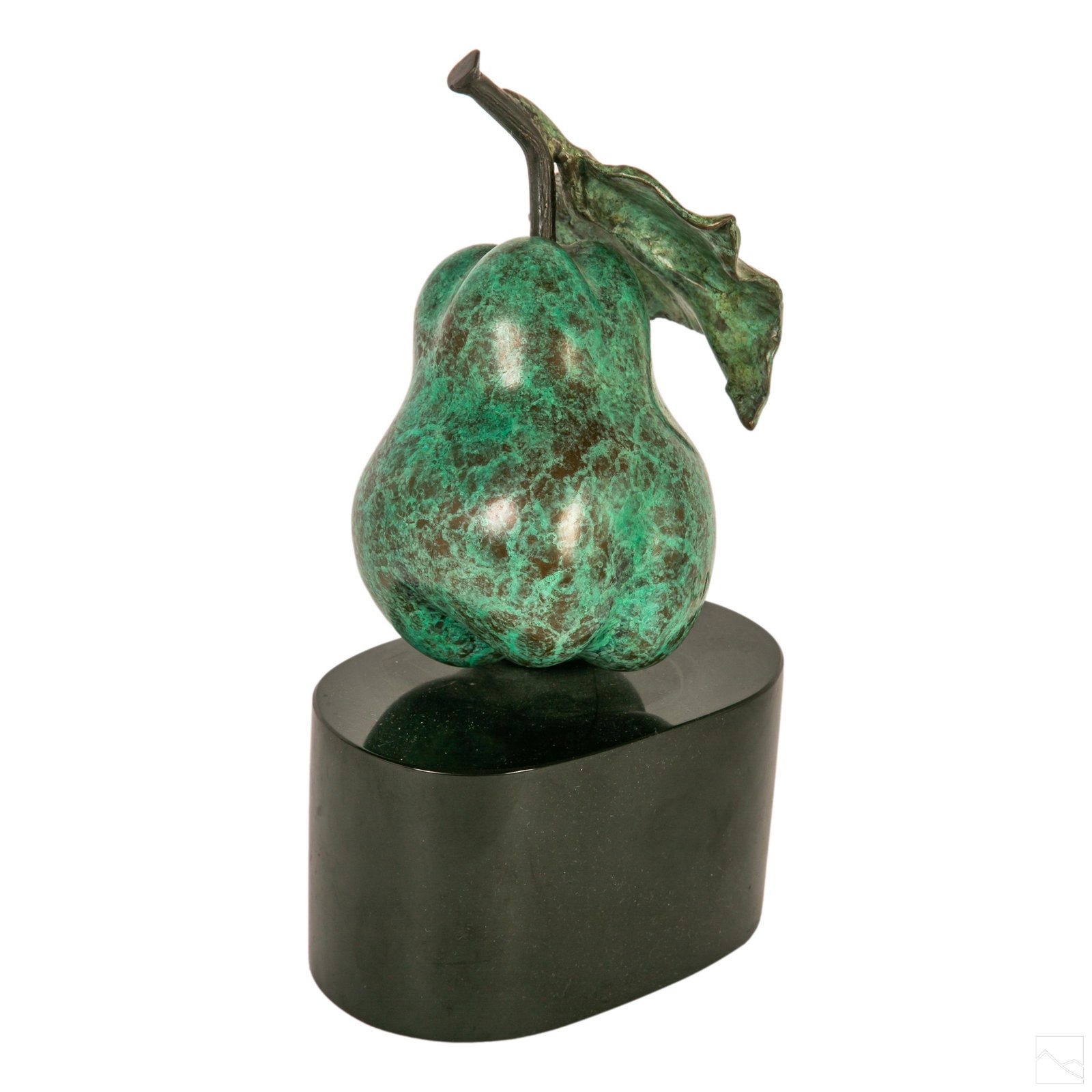 Clara Duque 20th Cen. Bronze Green Pear Sculpture (1 of 5)