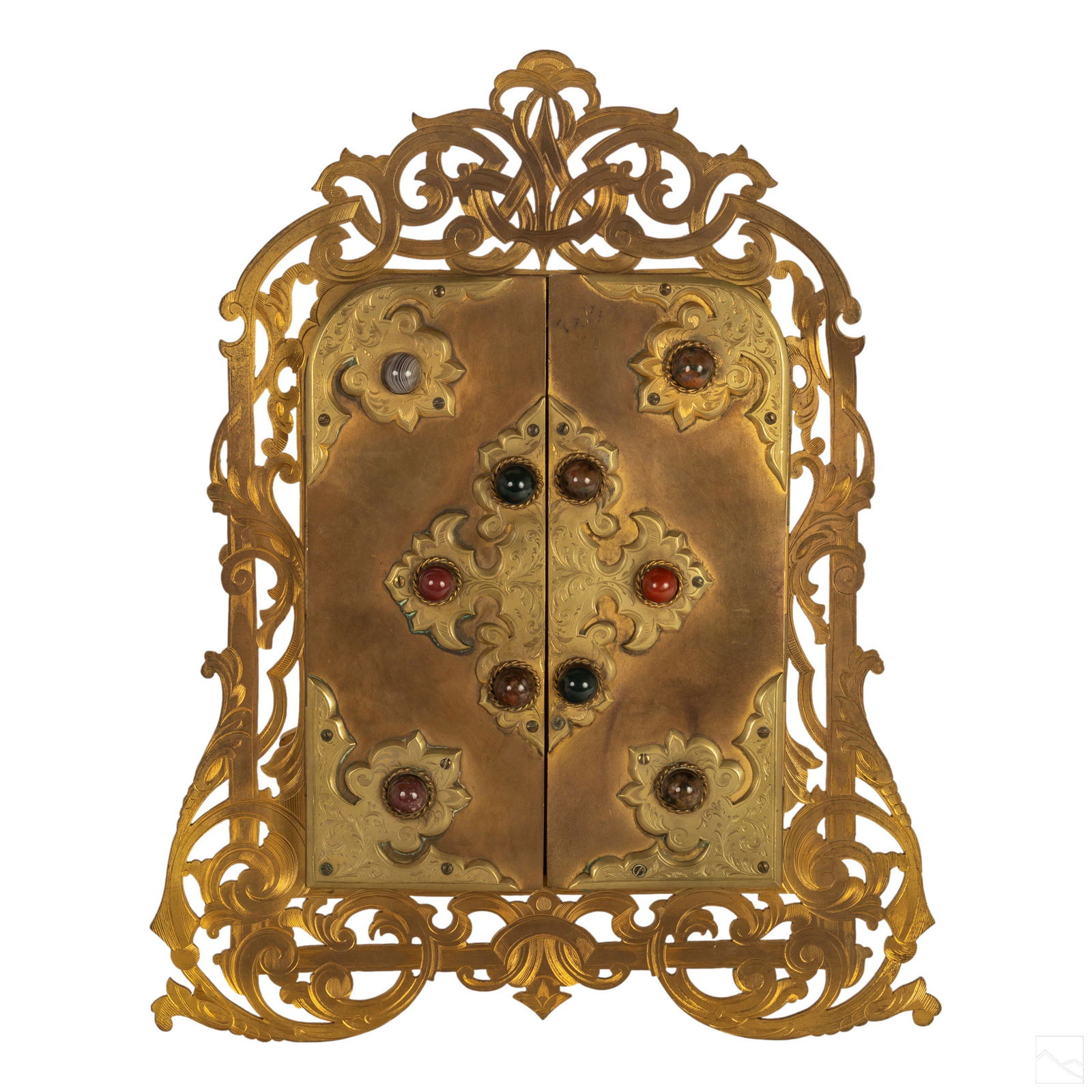 Antique French 10" Bronze Bejeweled Picture Frame (1 of 6)