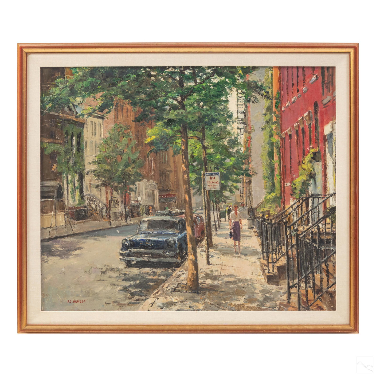 Frank Herbst 1912-1970 New York Cityscape Painting (1 of 5)