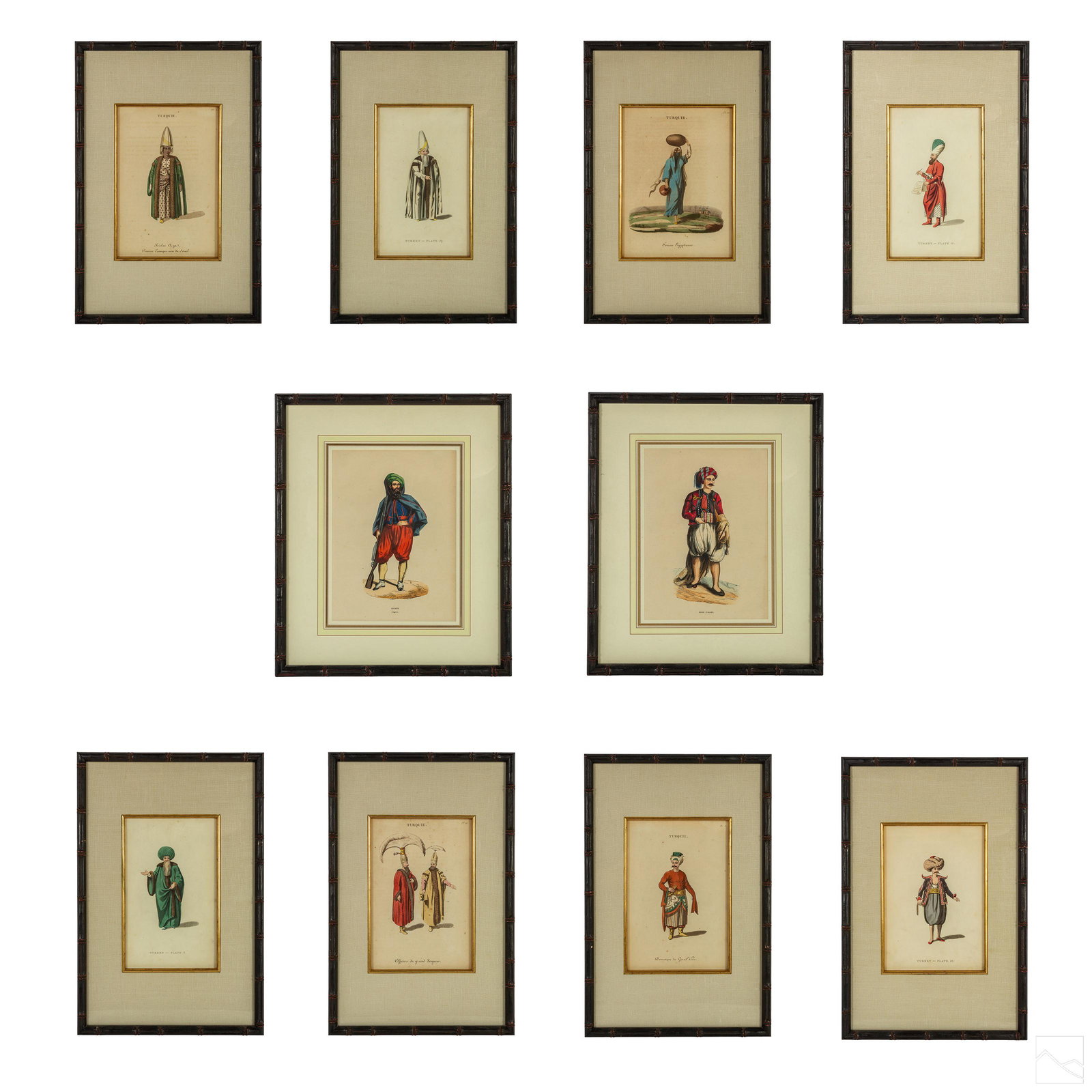Framed Color Turkish Orientalist Book Plates Group (1 of 20)