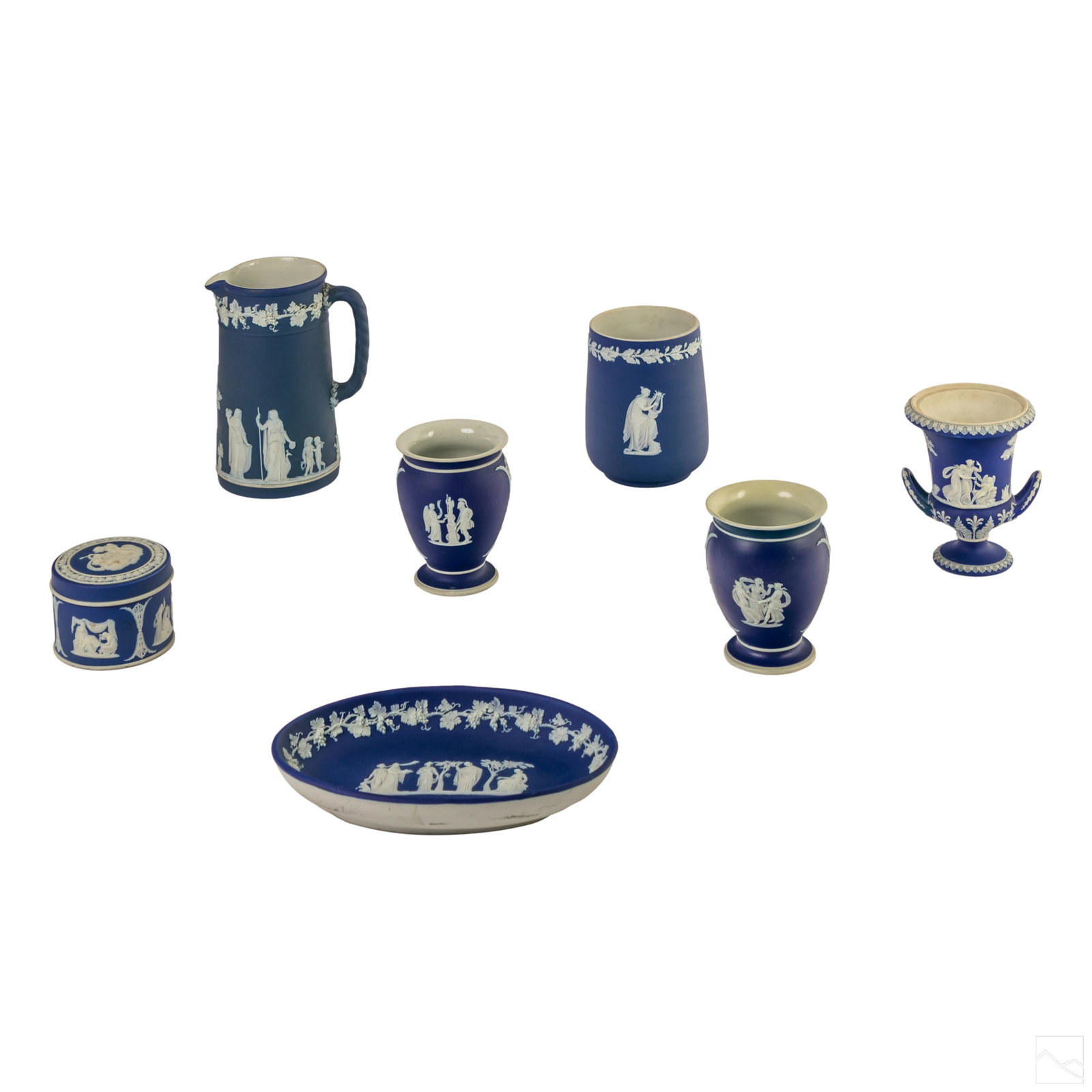 Wedgwood Portland Blue Jasperware Pottery Group (1 of 16)