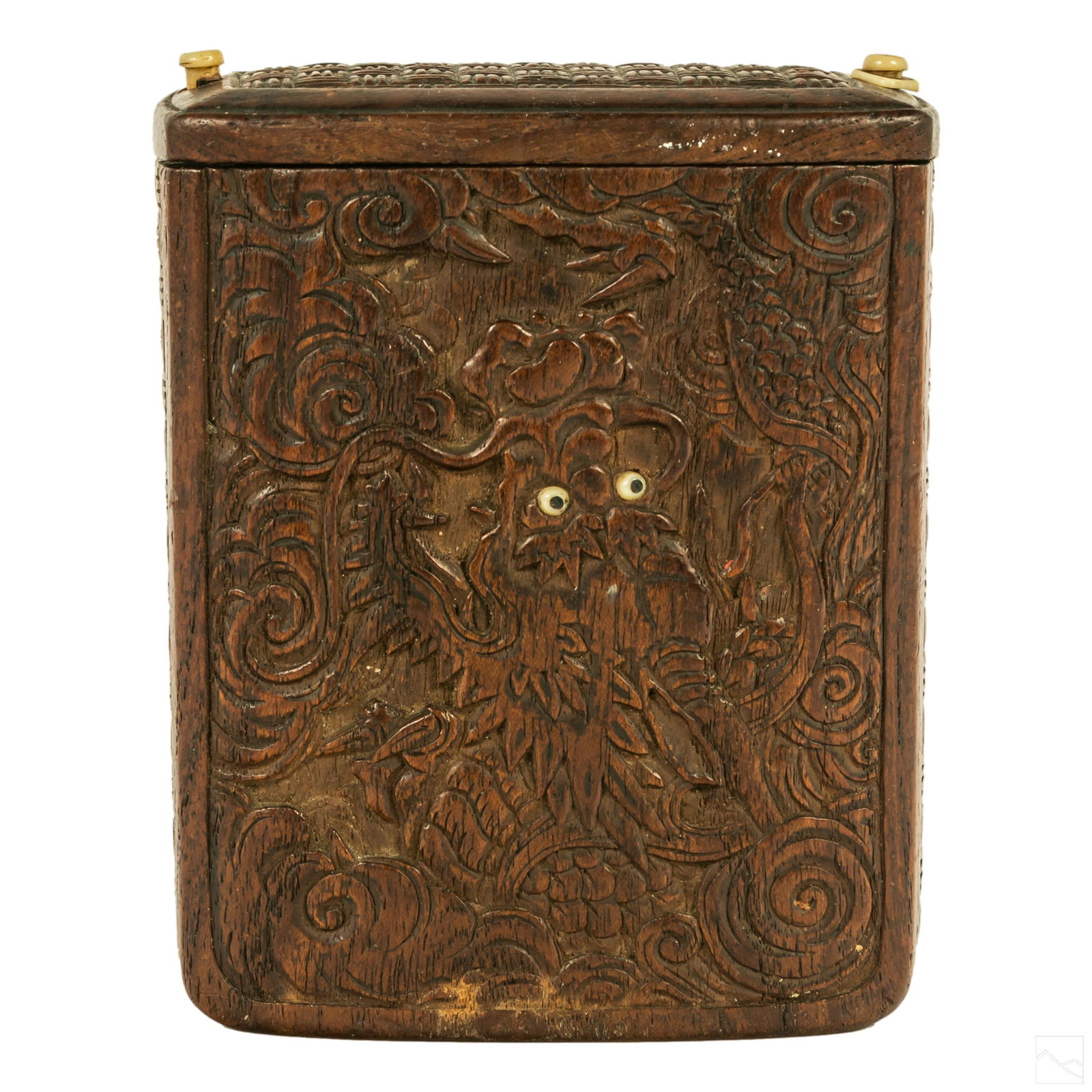 Chinese Antique Carved Wood Dragon Keepsake Box (1 of 7)