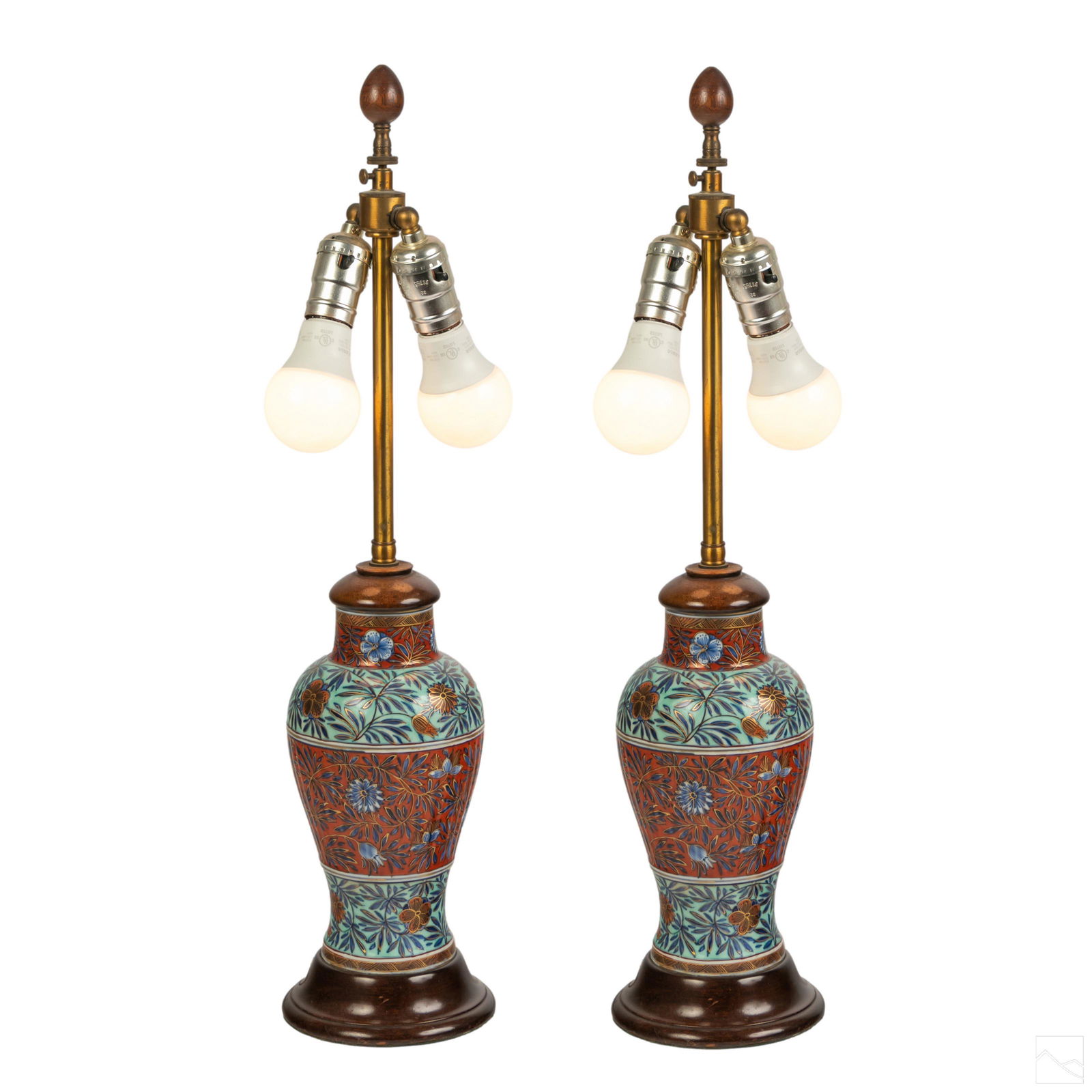 Japanese Meiji Style Imari Porcelain Vase Lamps (1 of 7)