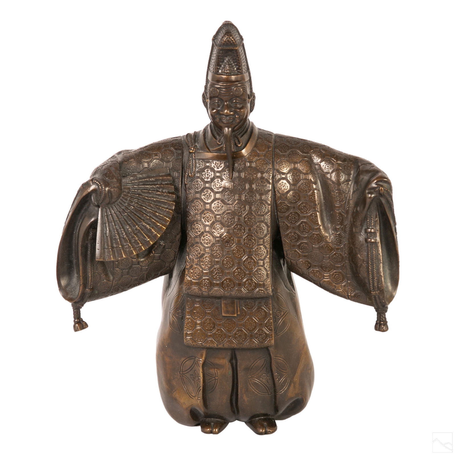 Japanese Meiji Noh Theater Dancer Bronze Sculpture (1 of 8)