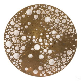 Herve Van der Straeten b1965 Modern Bowl Sculpture: Herve Van der Straeten (French, born 1965). Modernist abstract centerpiece bowl sculpture. Inspired by the 2018 creation "Miroir Effervescent Mica" from a collaboration with designer Ralph Pucci. Roun