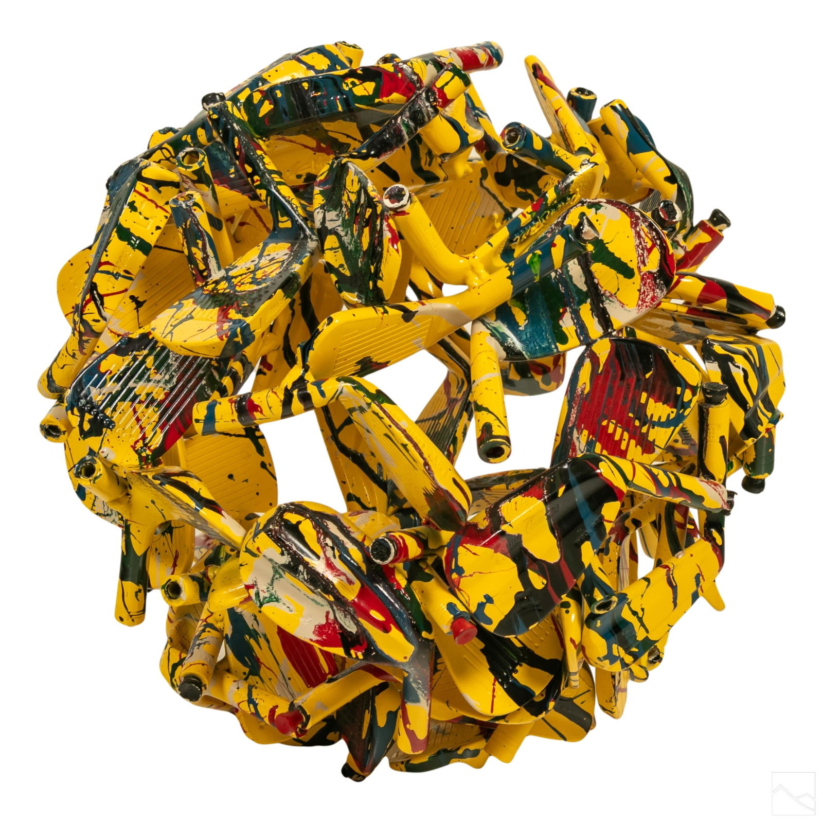 Splatter Paint Golf Iron Sphere Ball Art Sculpture (1 of 5)