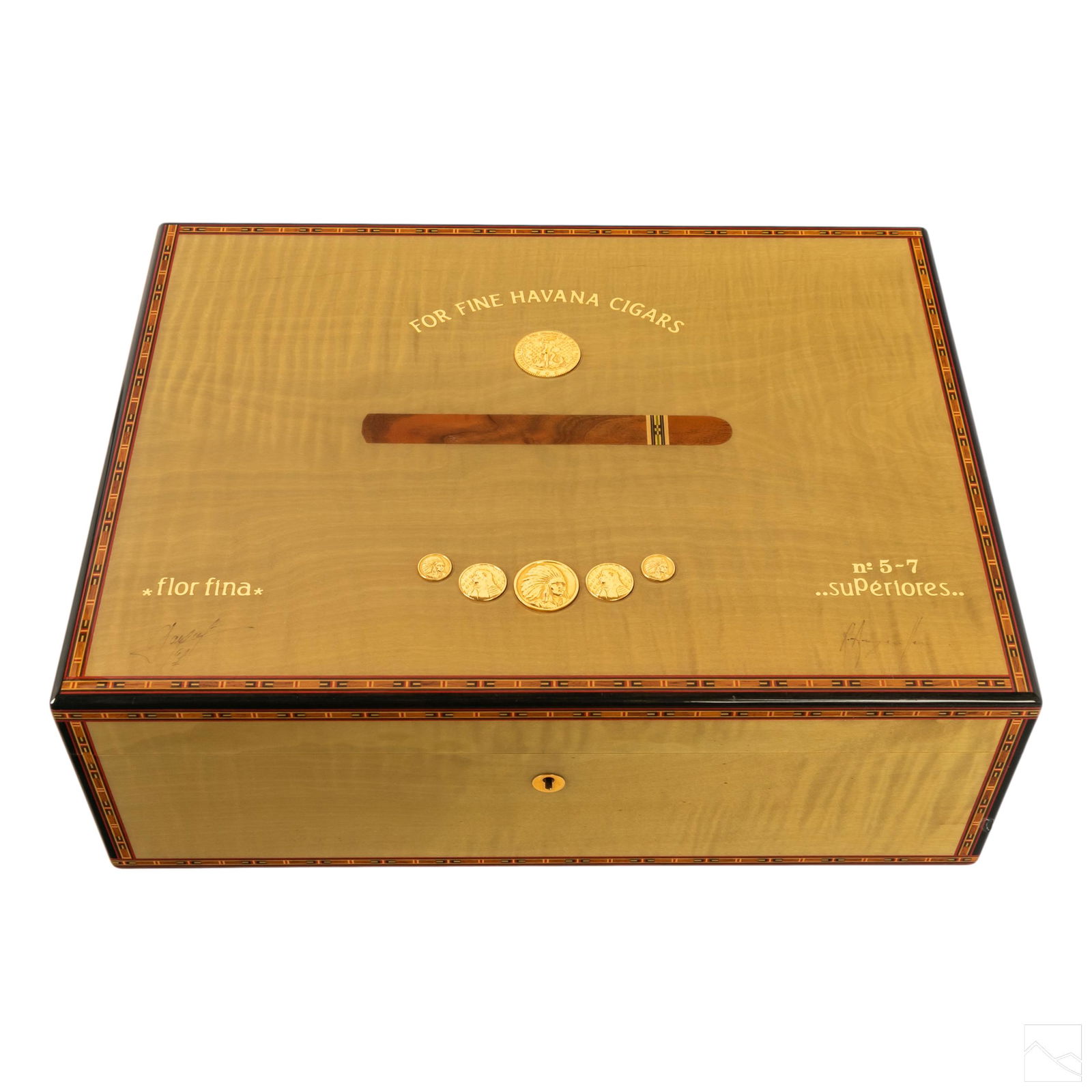 Elie Bleu Tabletier Inlaid Lacquered Cigar Humidor (1 of 4)