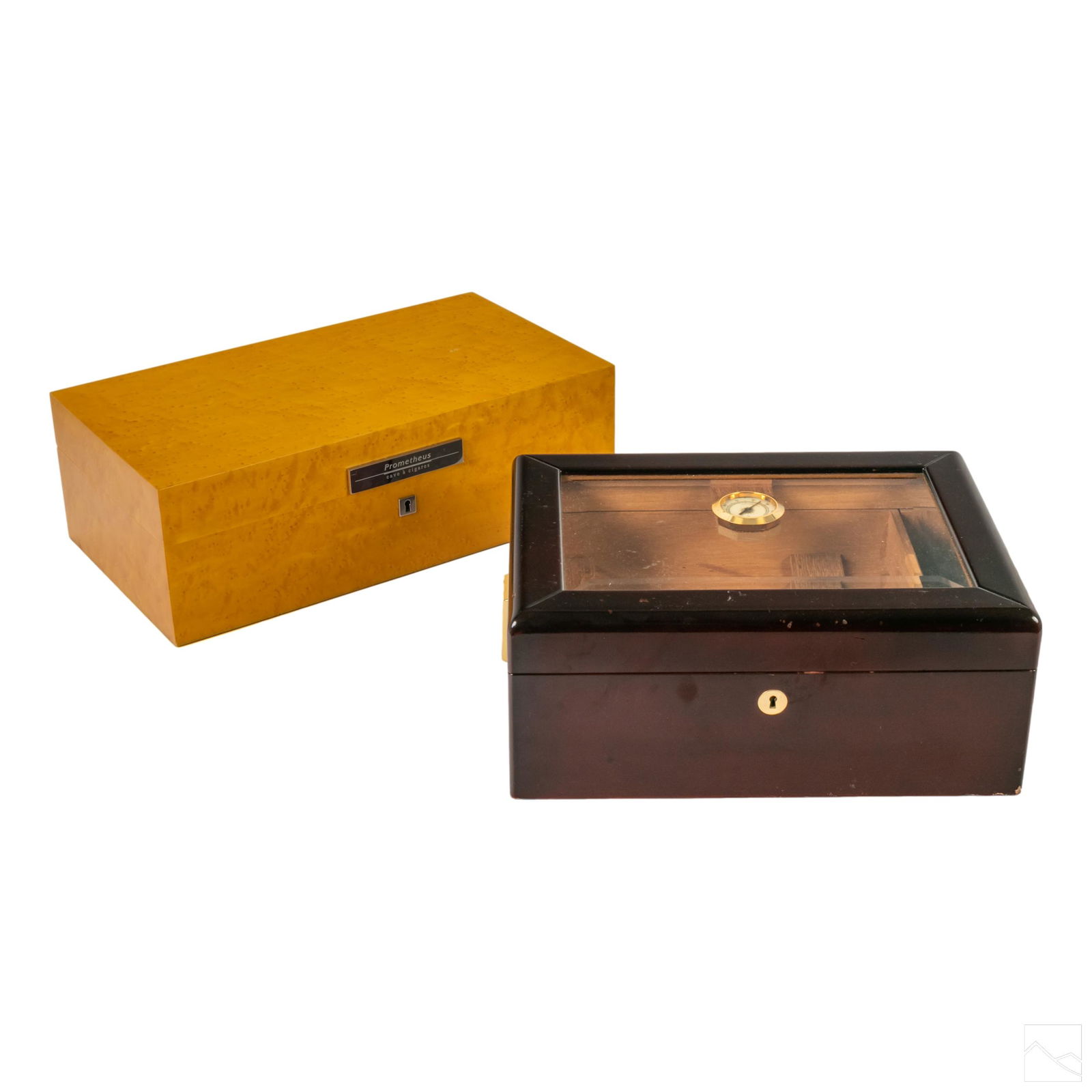 Prometheus & Mahogany Wood Cigar Humidor Box LOT (1 of 9)