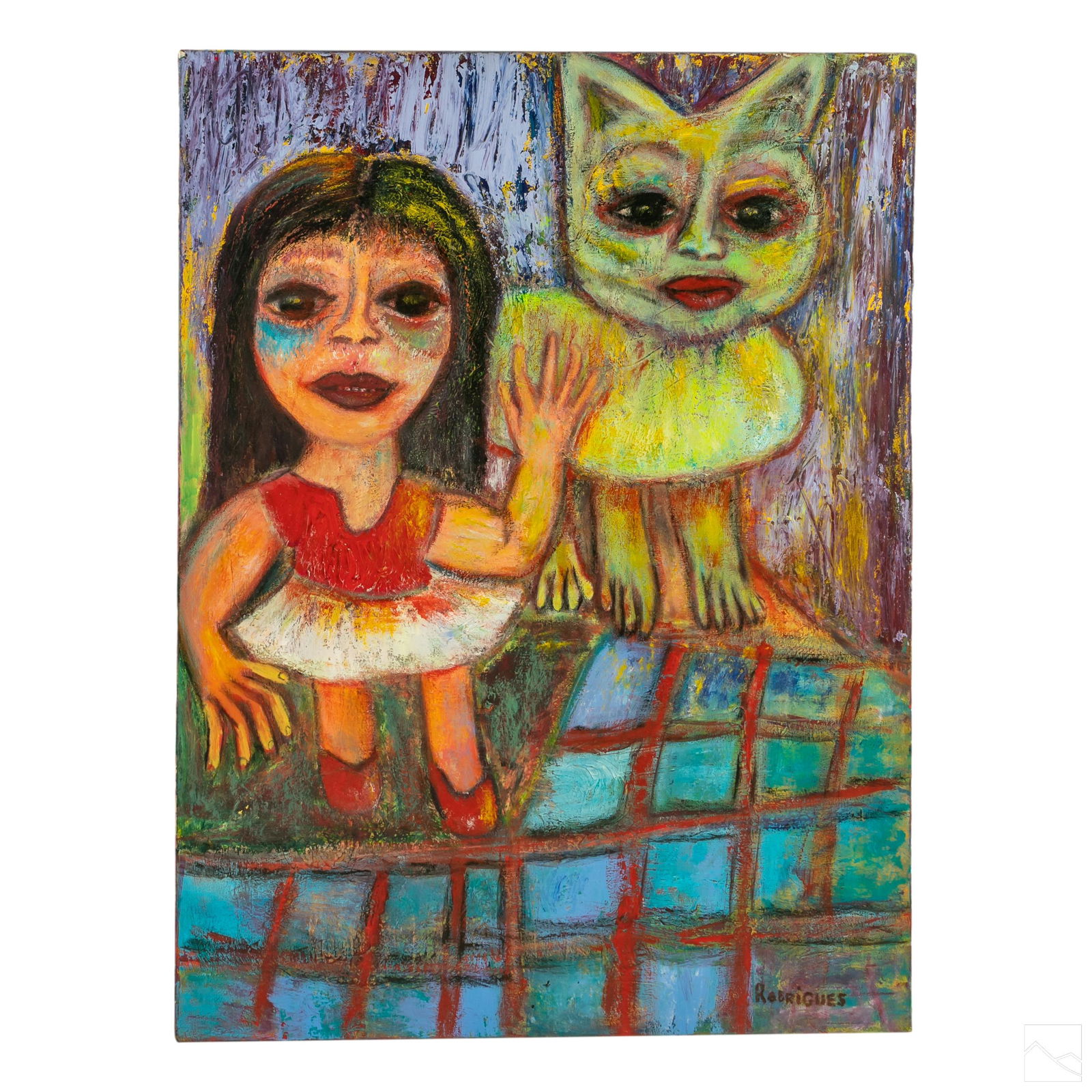 Hegina Rodrigues 20C. Modern Abstract Art Painting (1 of 4)