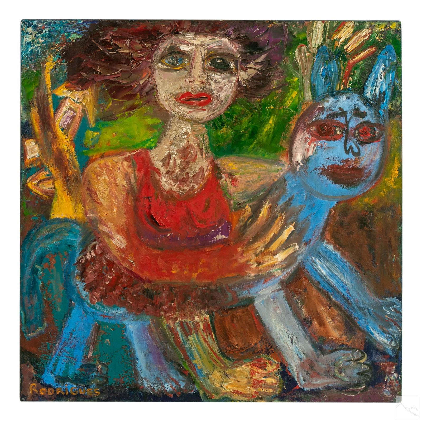 Hegina Rodrigues 20C. Modern Abstract Art Painting (1 of 4)