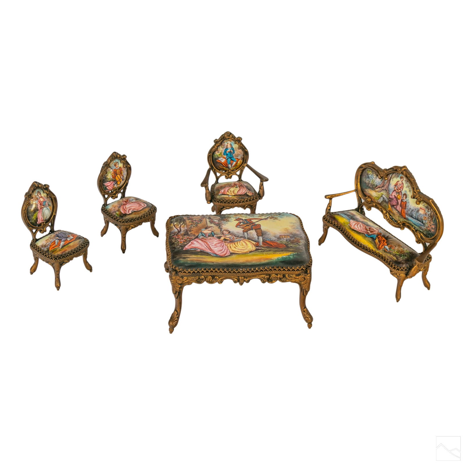 Enamel Painted Miniature Antique Furniture Suite (1 of 4)