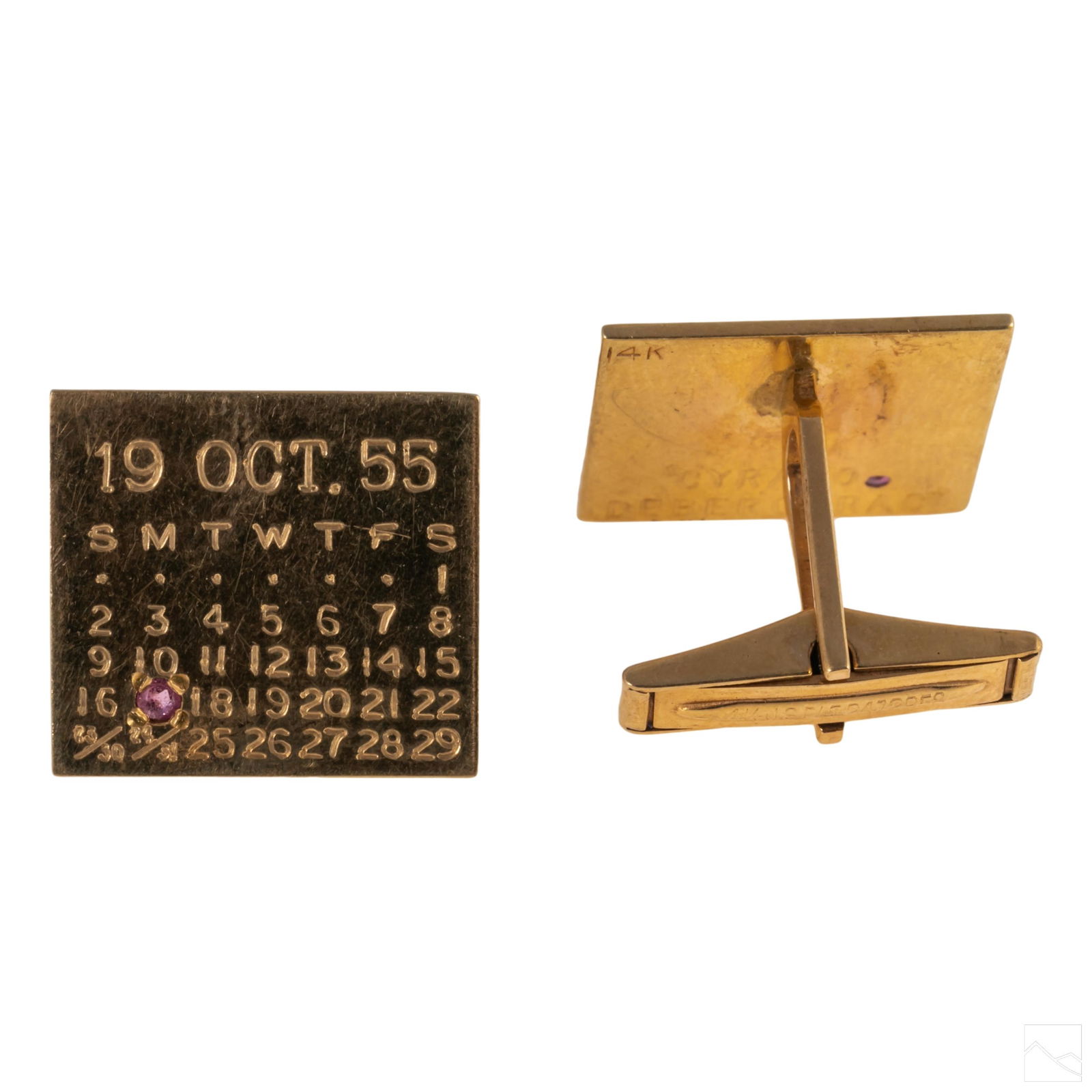 14k Gold Jose Ferrer Cyrano de Bergerac Cufflinks (1 of 5)