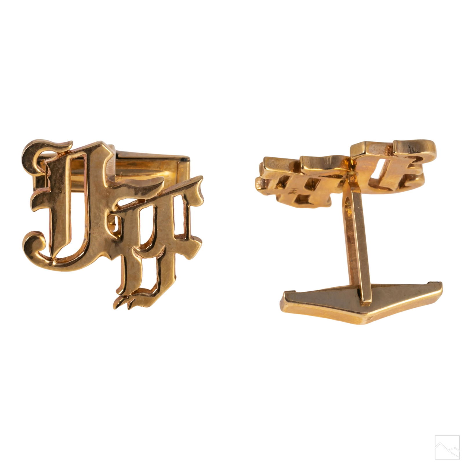 14K Gold Jose Ferrer JF Block Monogram Cufflinks (1 of 4)