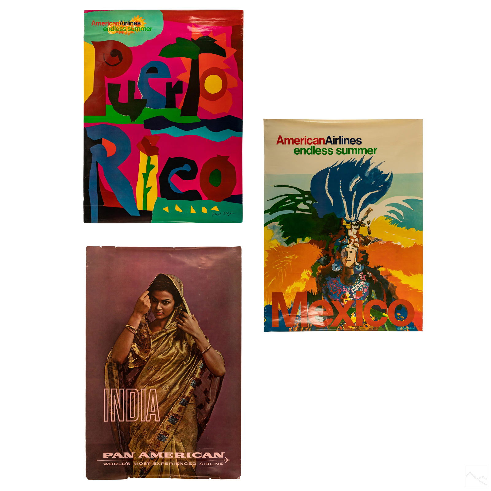 Modern Jet Set Airline Travel Tourism Posters LOT (1 of 4)