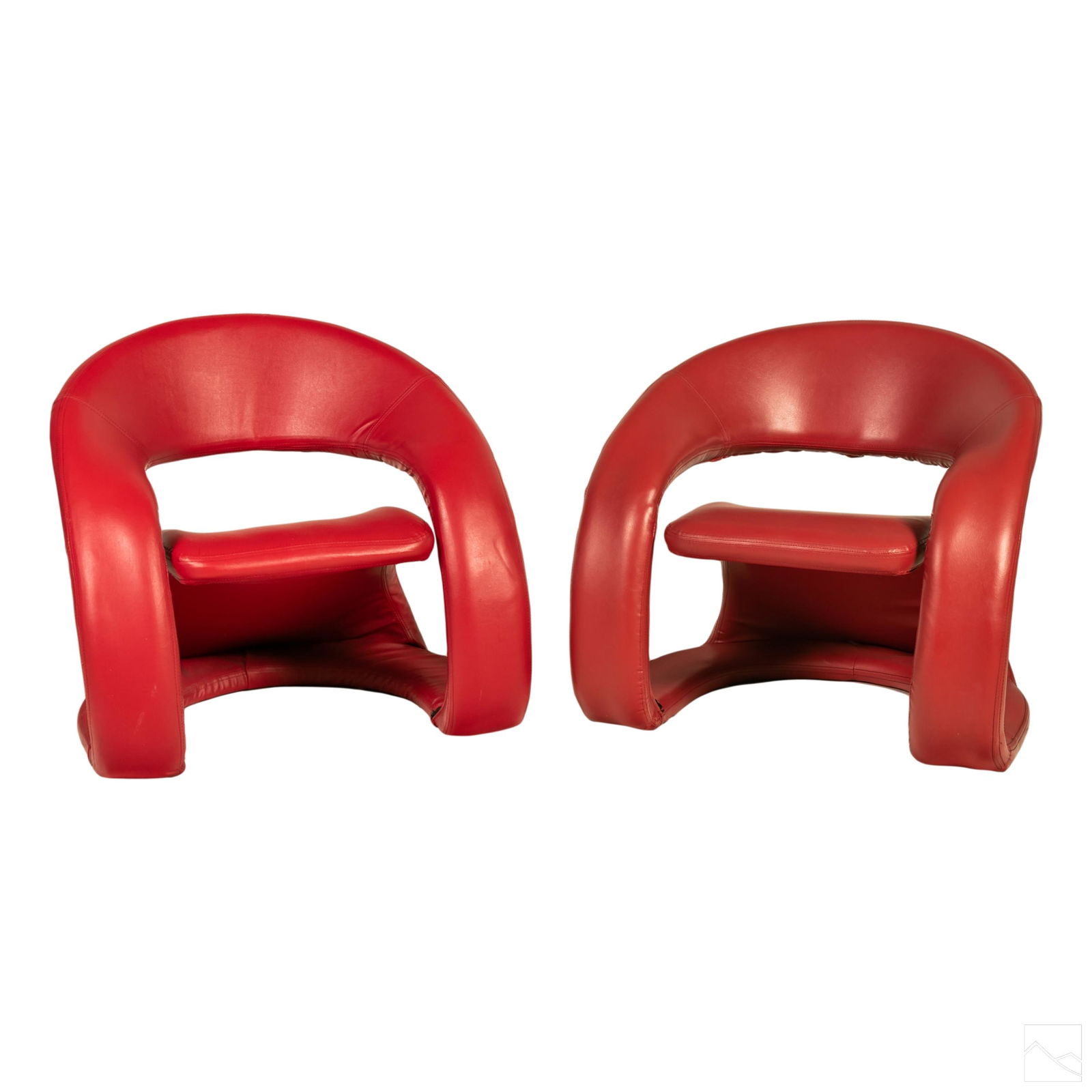 Modern Red Cantilever Spring Ribbon Tongue Chairs (1 of 7)