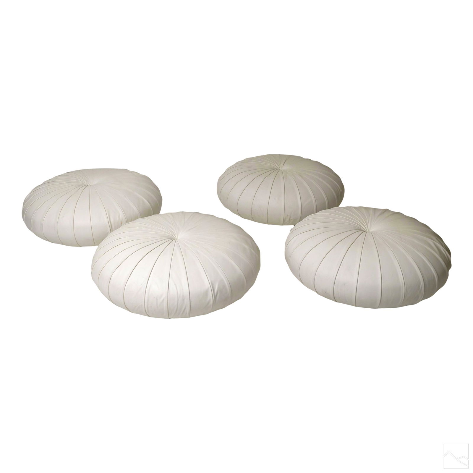 Poltrona Frau White Italian Leather Bench Ottomans (1 of 4)