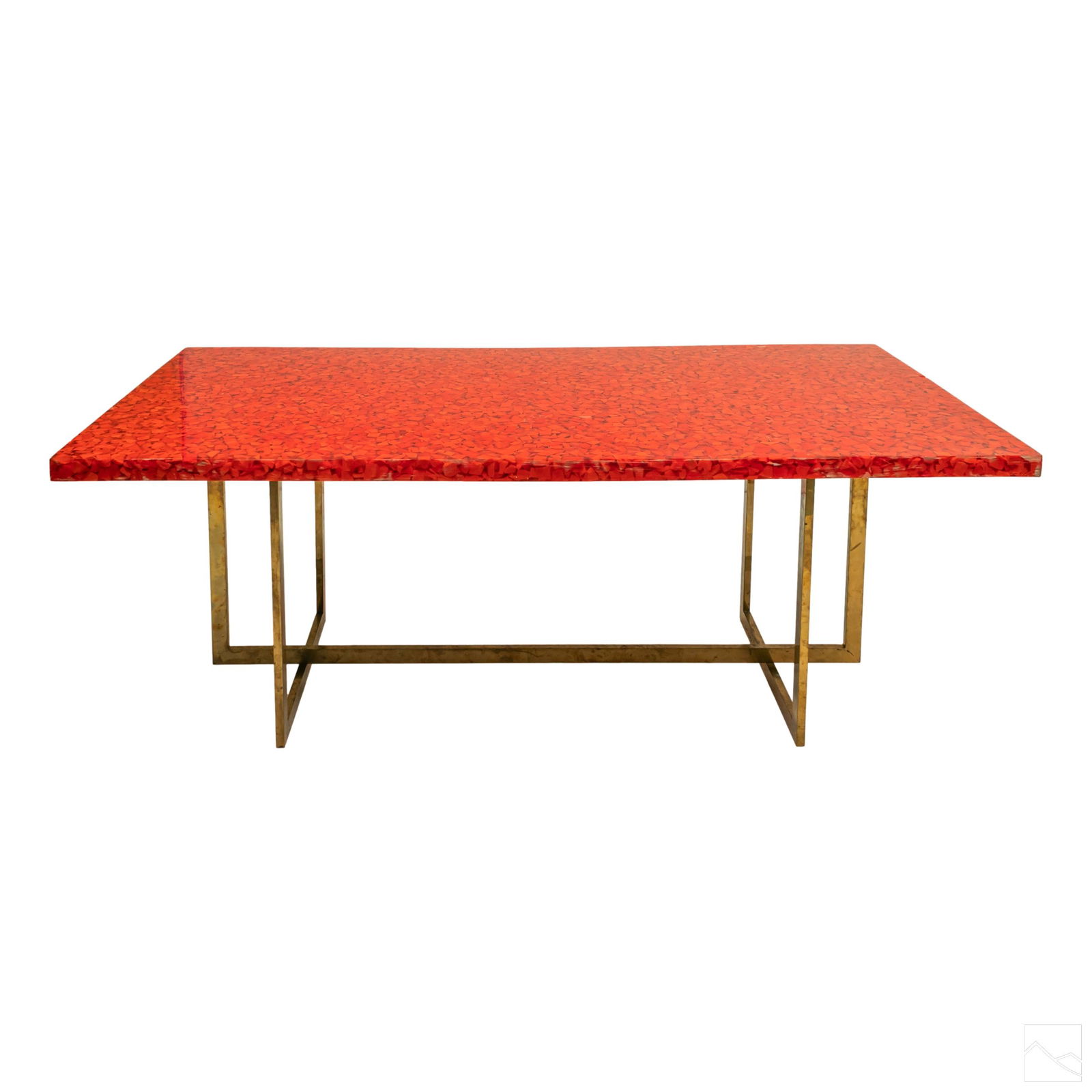 Modern Acrylic Resin Cased Red Glass Dining Table (1 of 10)