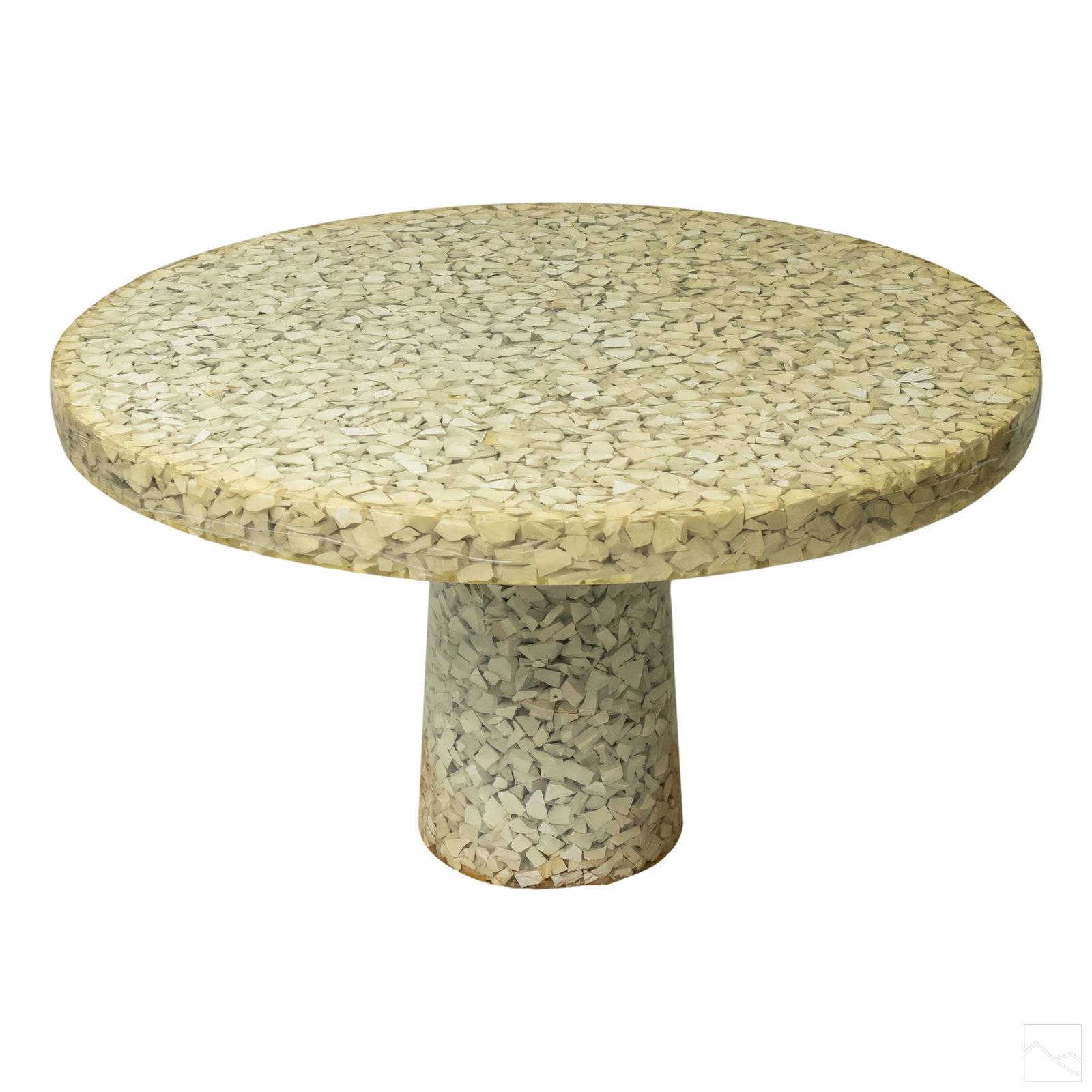 Modern Acrylic Resin Cased White Glass Round Table (1 of 7)