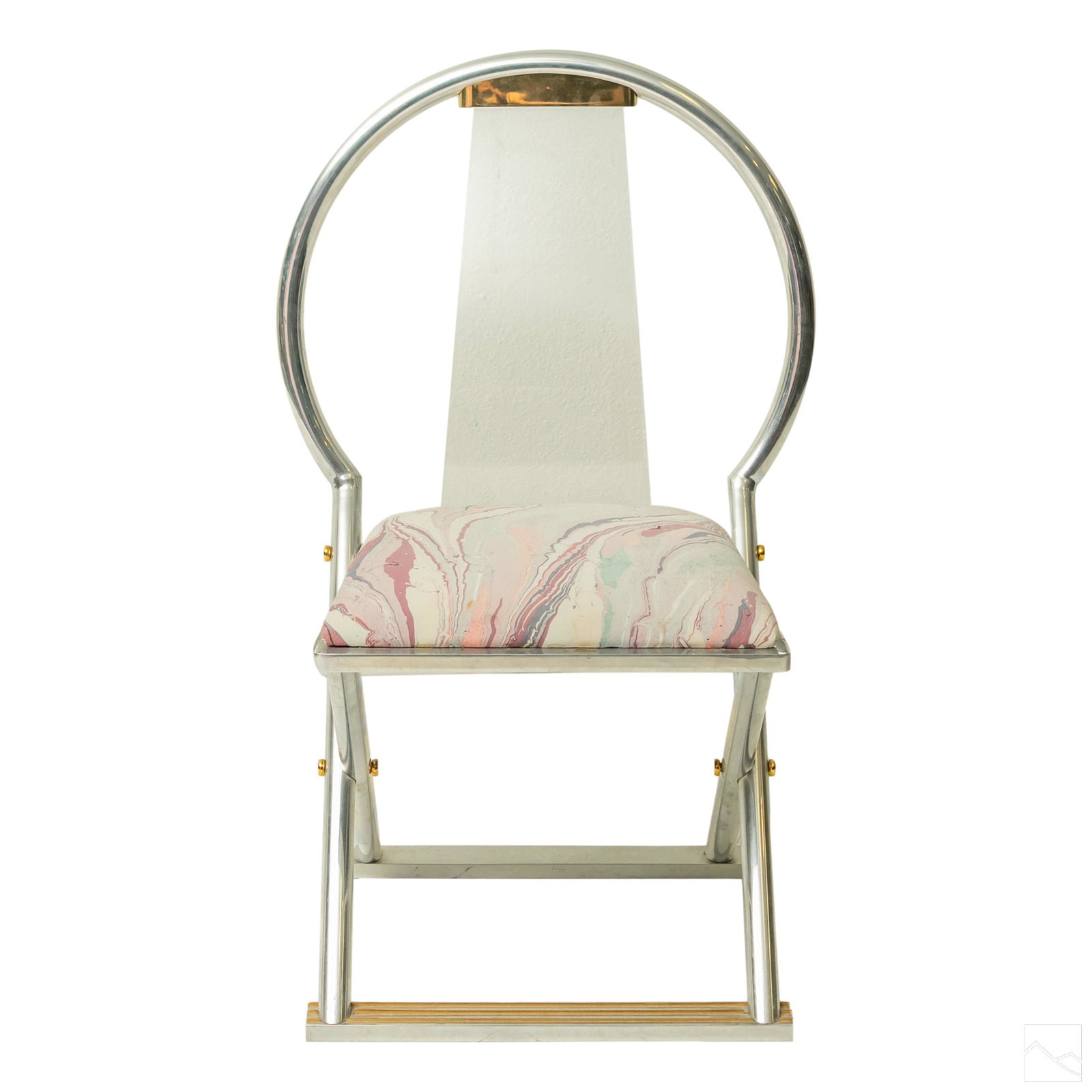 Karl Springer Modern X Base Chrome Vanity Chair (1 of 4)