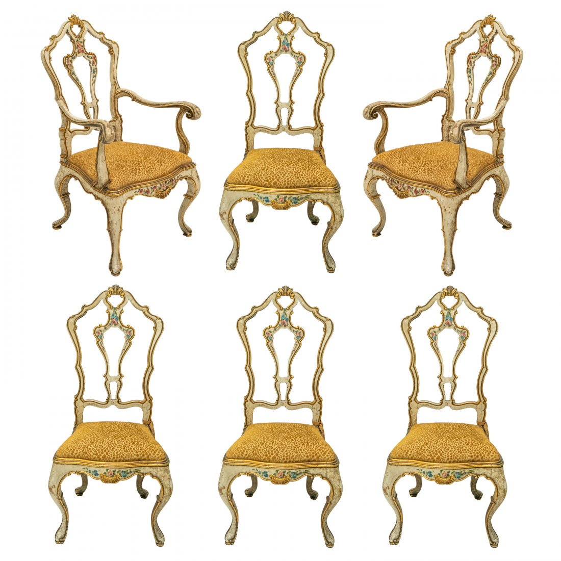 French Provincial Gilt Floral Dining Room Chairs (1 of 13)