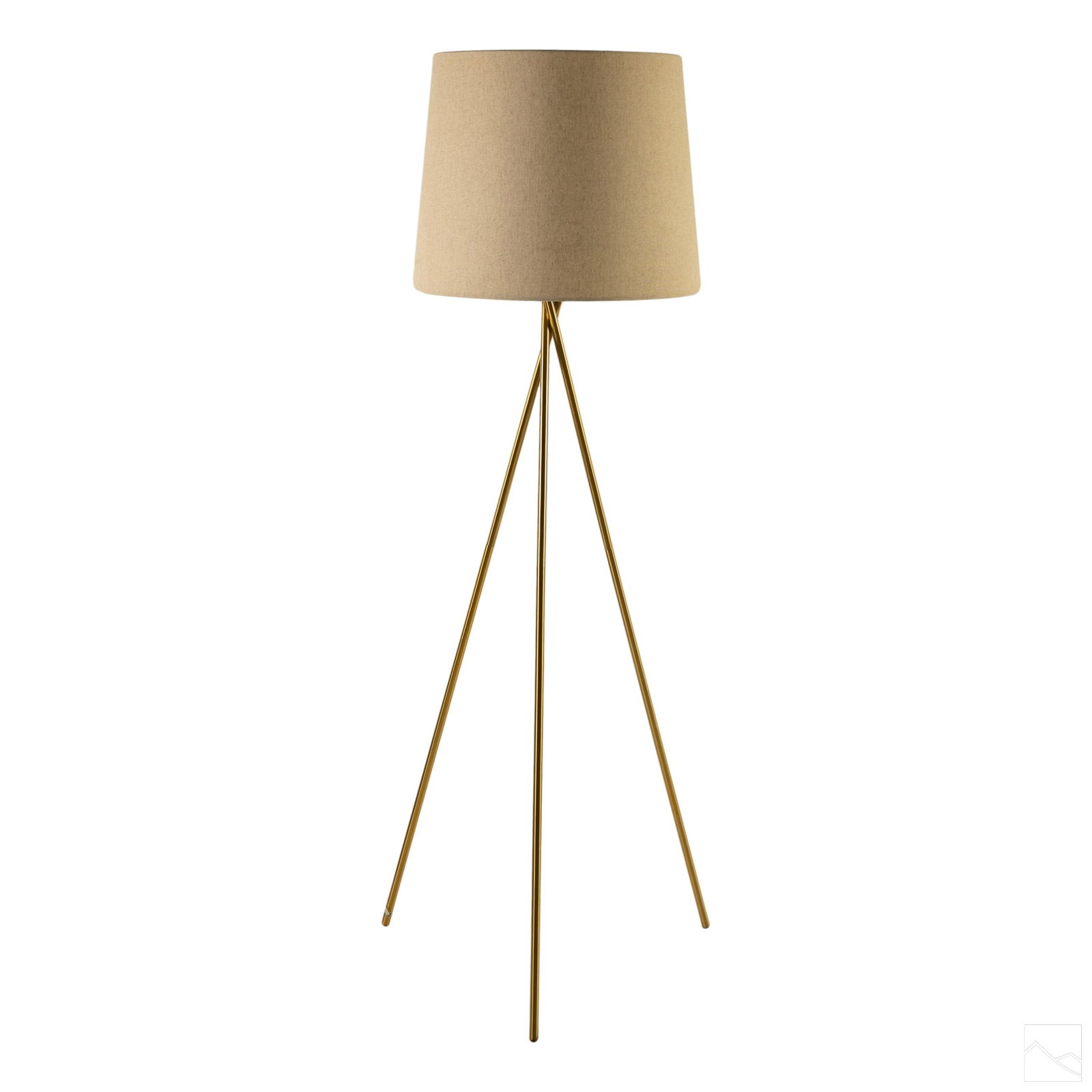 Mid Century Style Modern Brass Tripod Floor Lamp (1 of 5)