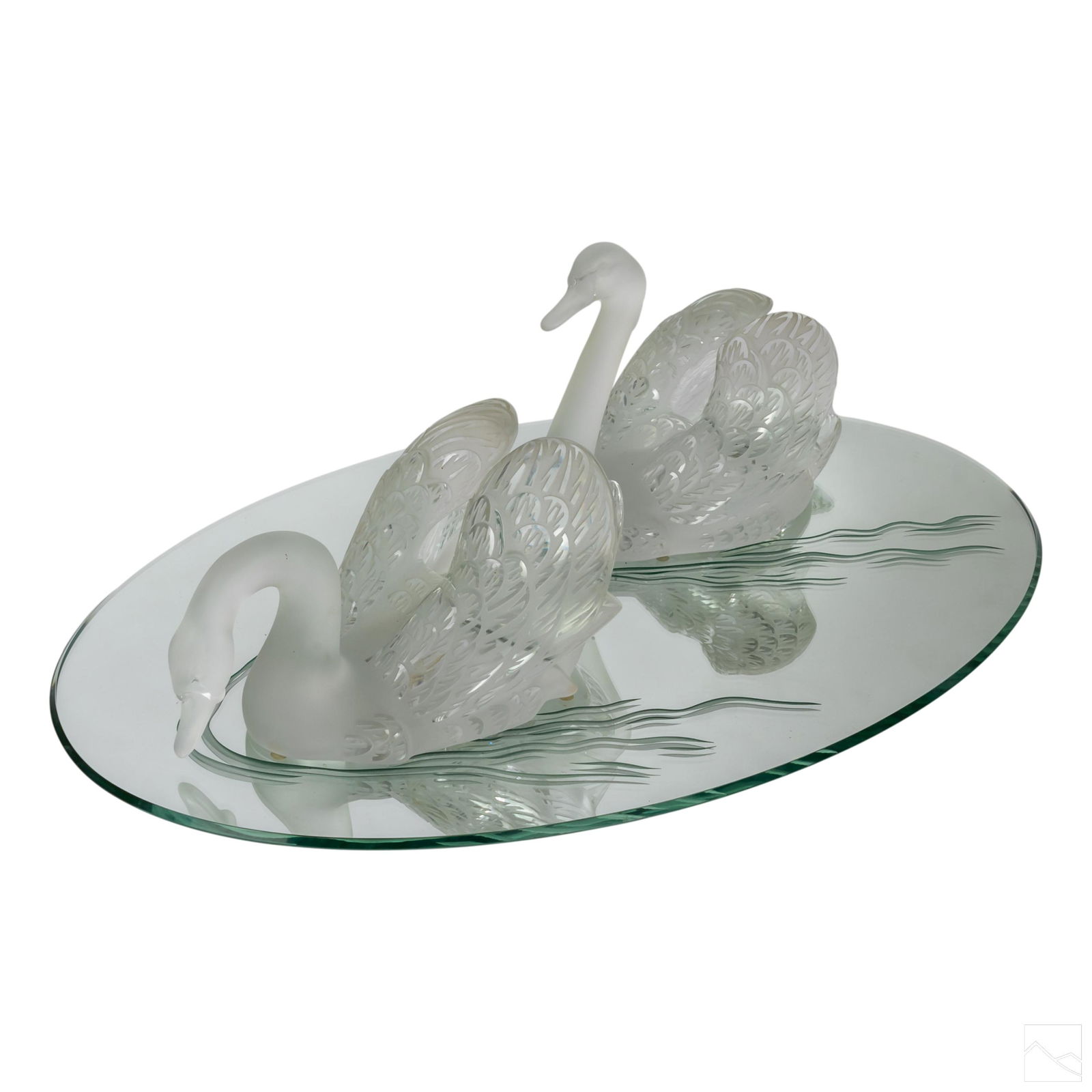 Lalique French Art Glass CYGNES Swans Centerpiece (1 of 7)