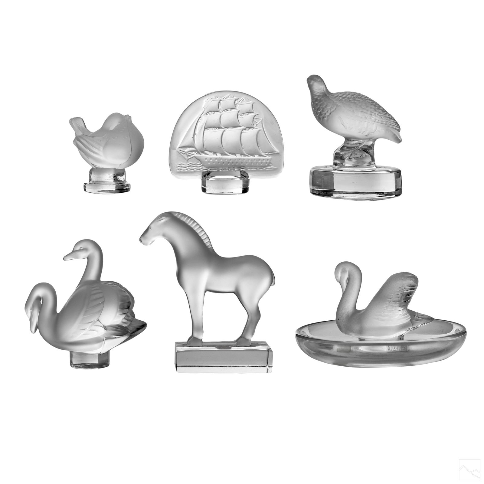 Lalique French Crystal Paperweight Sculptures LOT (1 of 6)