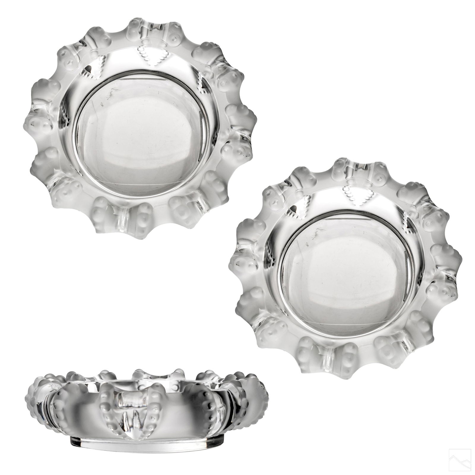 Lalique French Art Crystal Cannes Octopus Ashtrays (1 of 6)