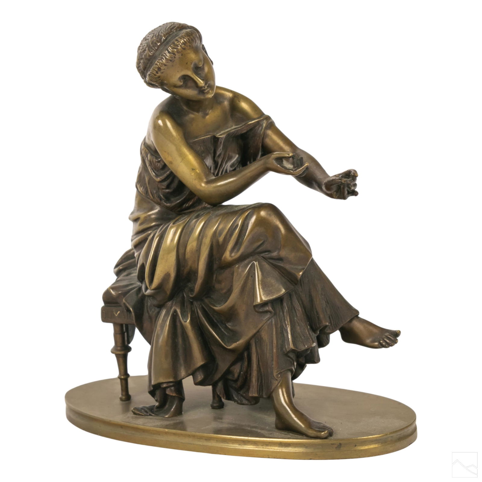 E Henri Dumaige 1830-1888 Bronze Antique Sculpture (1 of 5)
